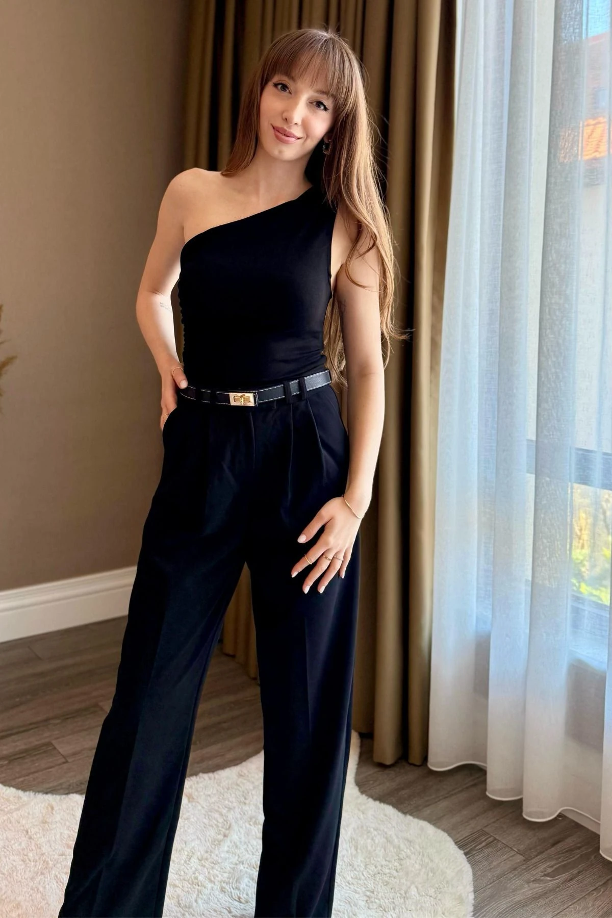 Düğmeli Palazzo Pantolon