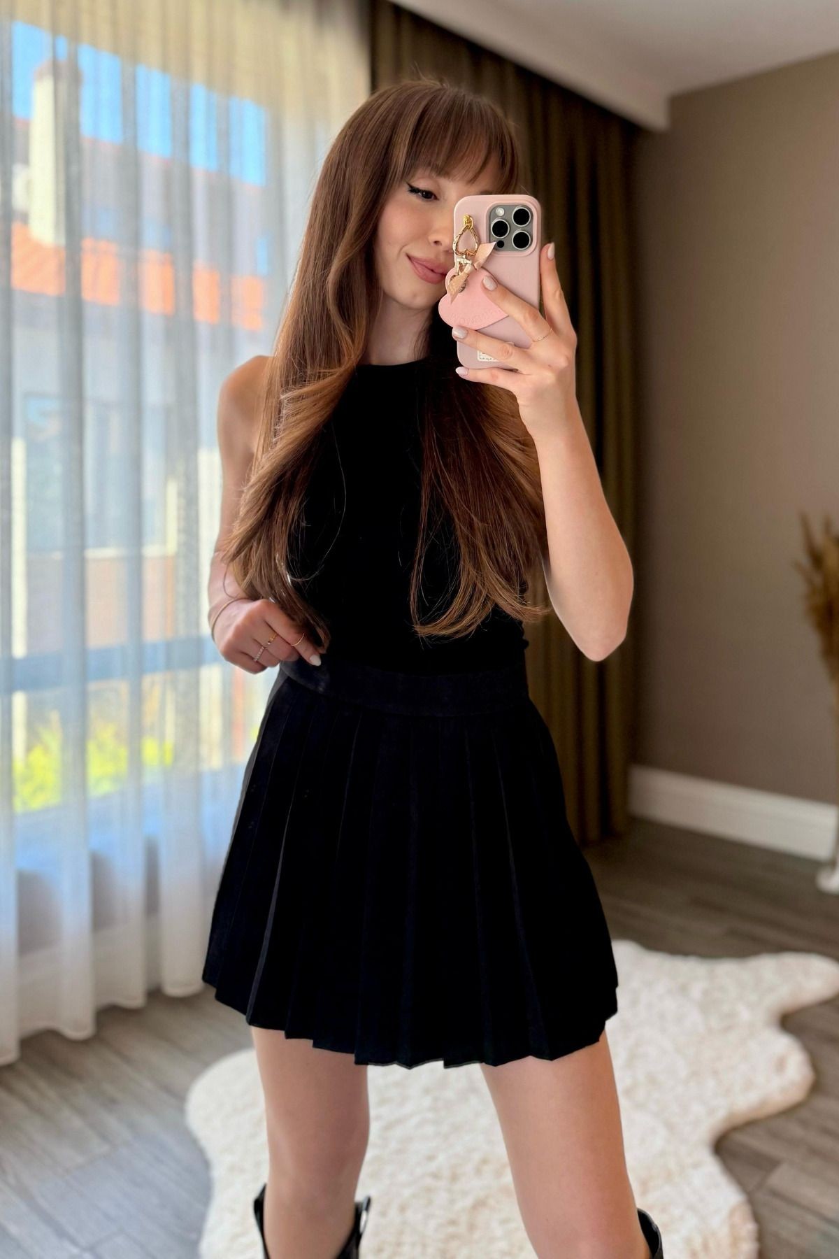 Pileli Şort Etek