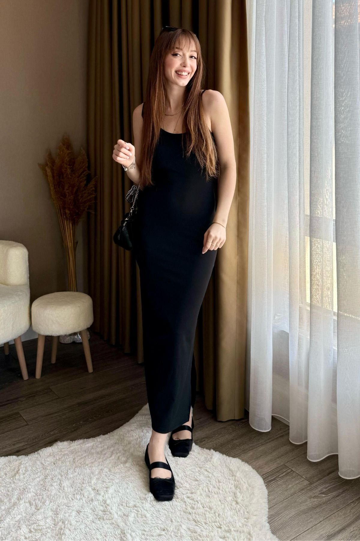 Askılı Modal Elbise