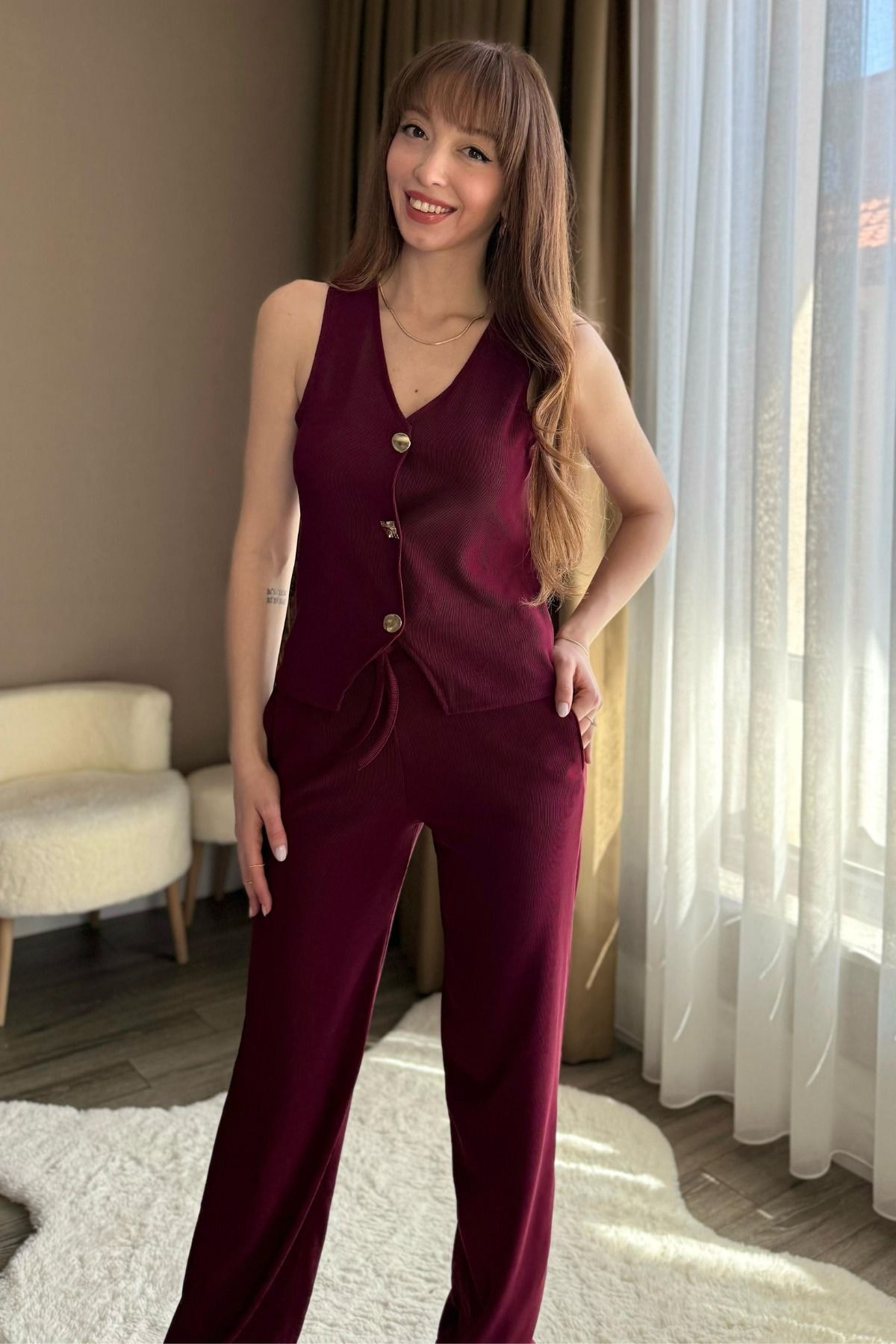 Ottoman Kumaş Bağcıklı Pantolon