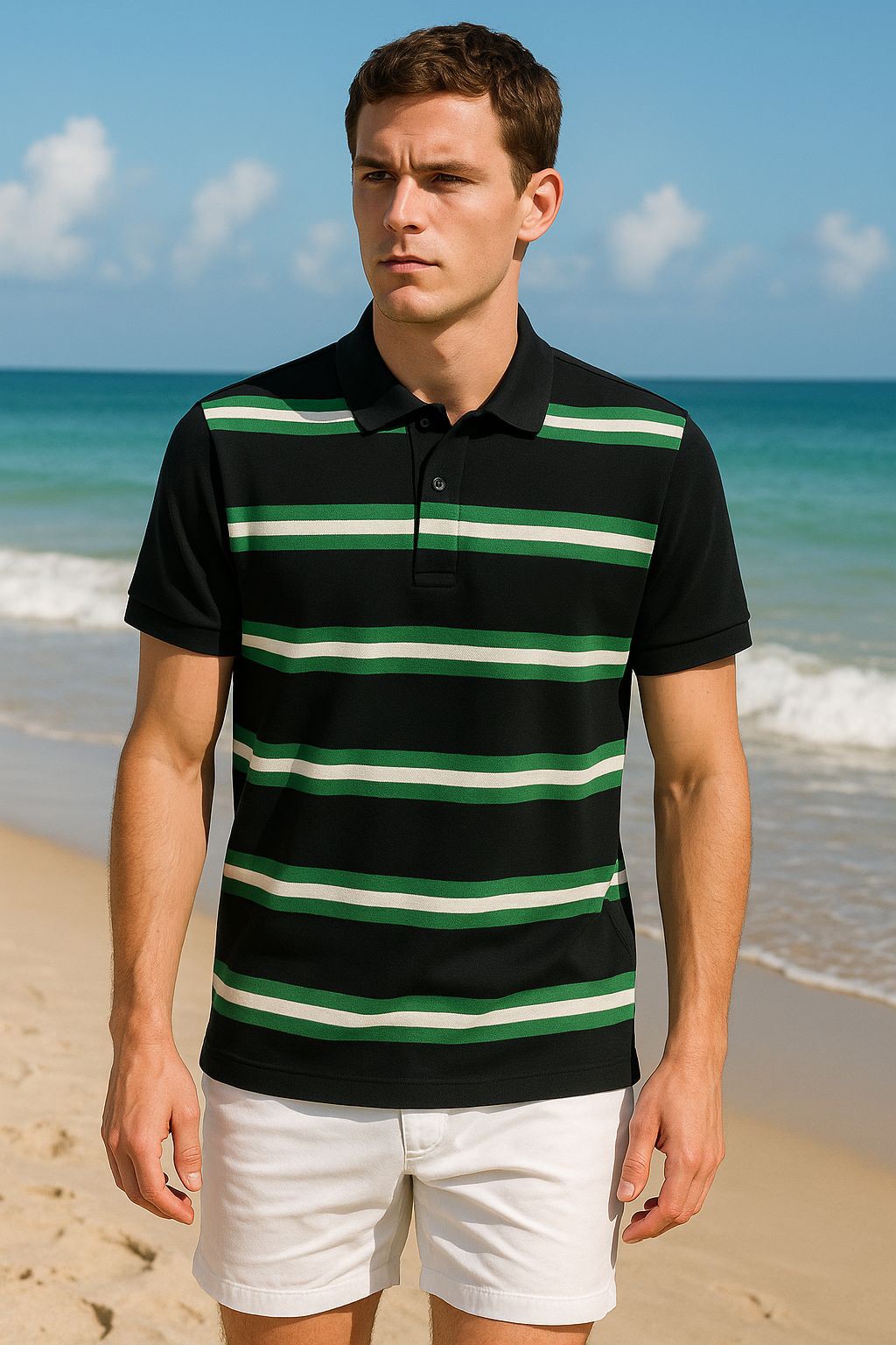 Çizgi Desenli Polo Yaka Erkek T-Shirt ( 5'li Seri )