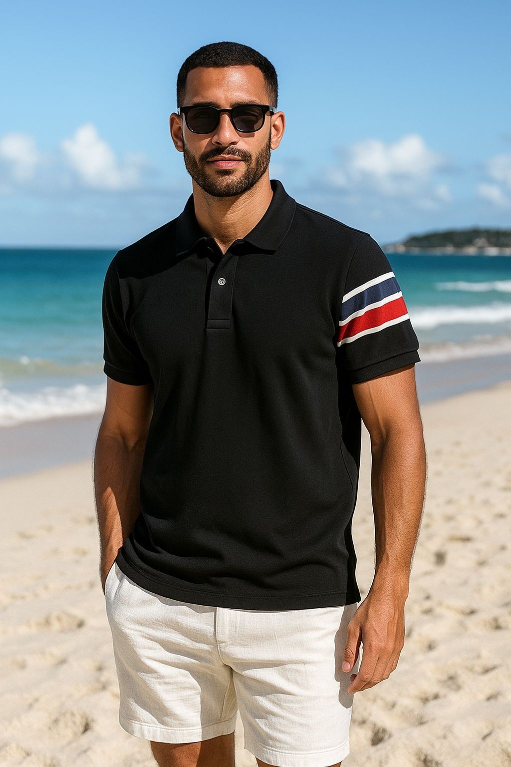 Polo Yakalı Kol Desenli Erkek T-shirt ( 5'li Seri