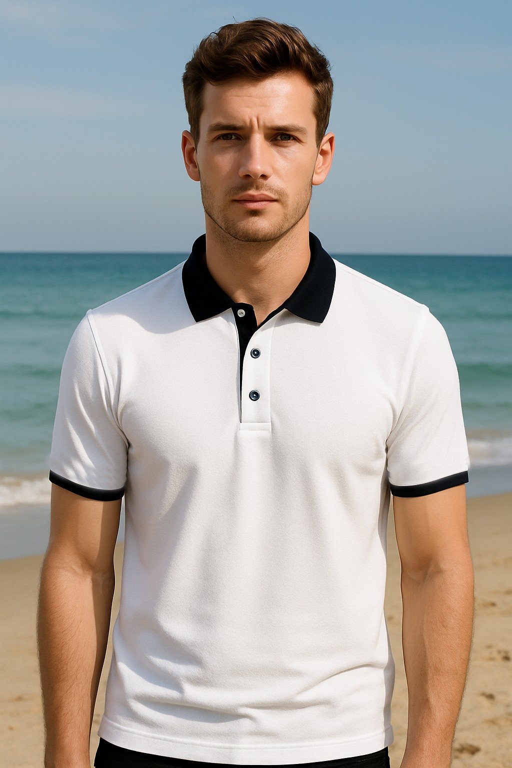 Polo Yaka Çizgi Desenli Erkek T shirt  (5'li Seri )