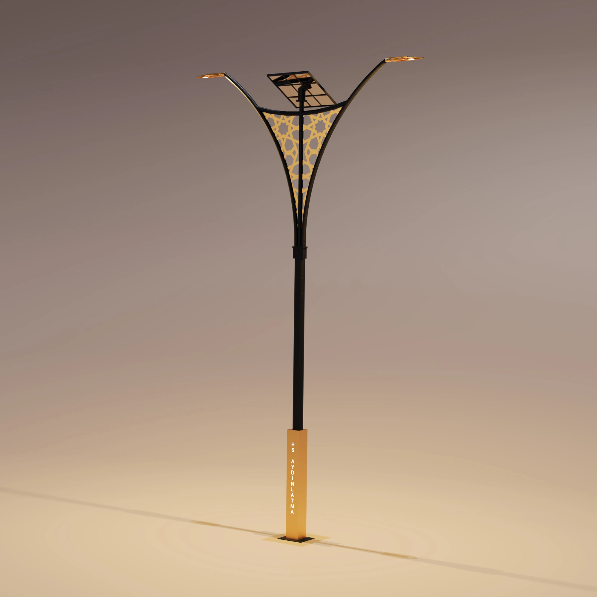 Zeybek Alüminyum Dış Mekan Çift Konsollu Aydınlatma Direği