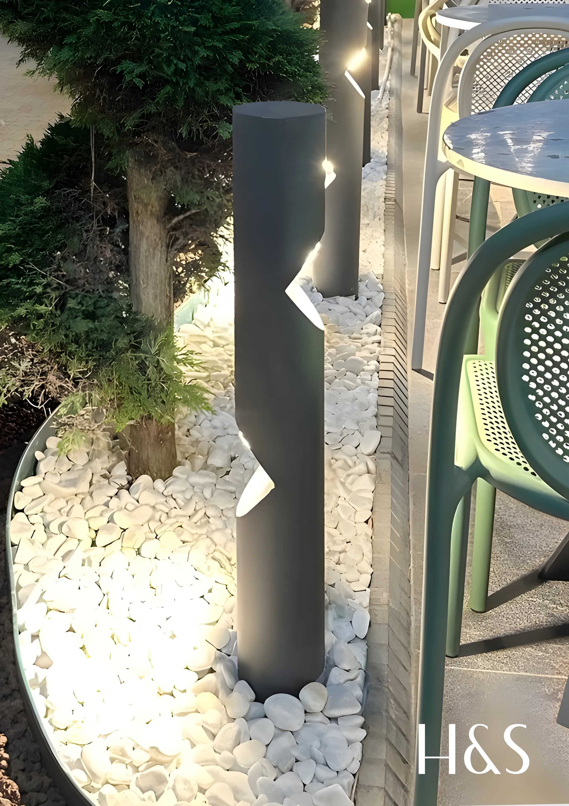 Liva Alüminyum Modern Oval Bahçe Aydınlatması