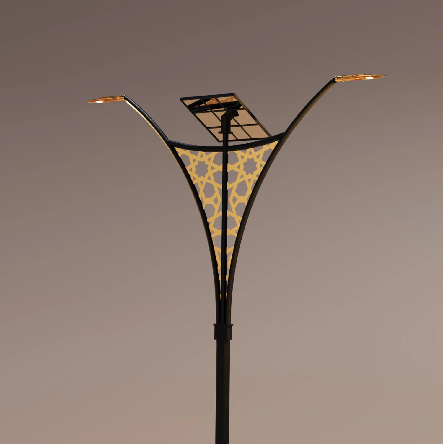 Zeybek Alüminyum Dış Mekan Çift Konsollu Aydınlatma Direği