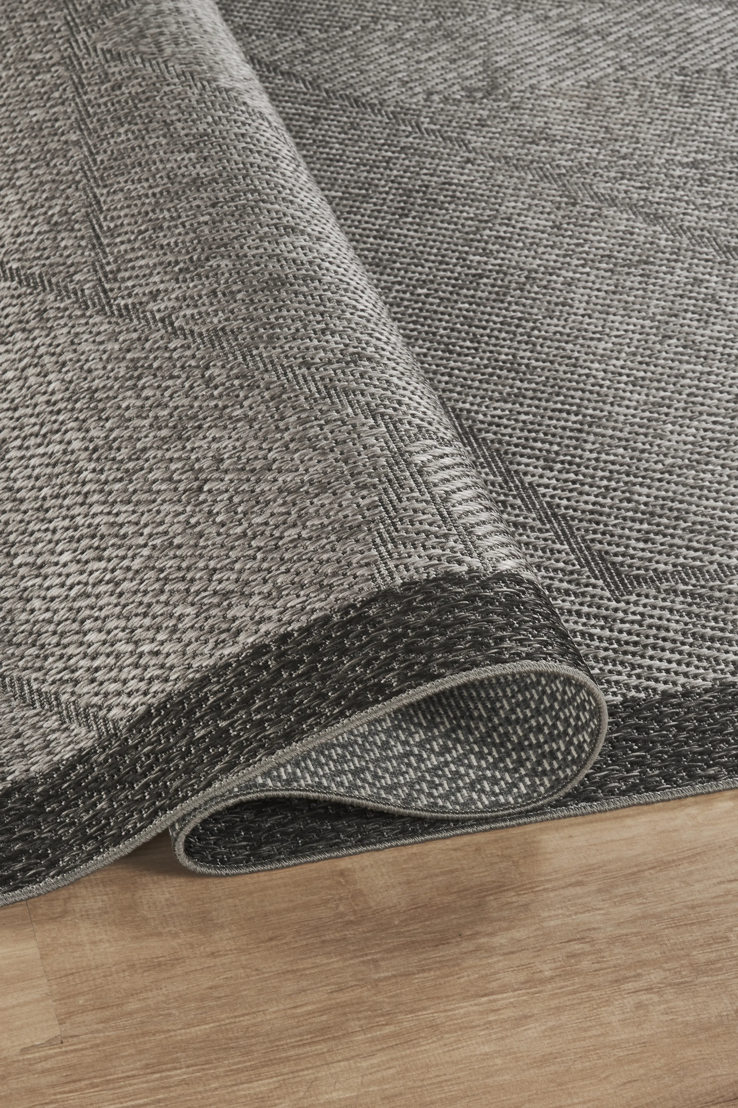 Jüt Sisal Halı Yolluk – Leke Tutmaz, Kaymaz Tabanlı, Bordürlü Mutfak ve Koridor Halısı - Antrasit-Siyah