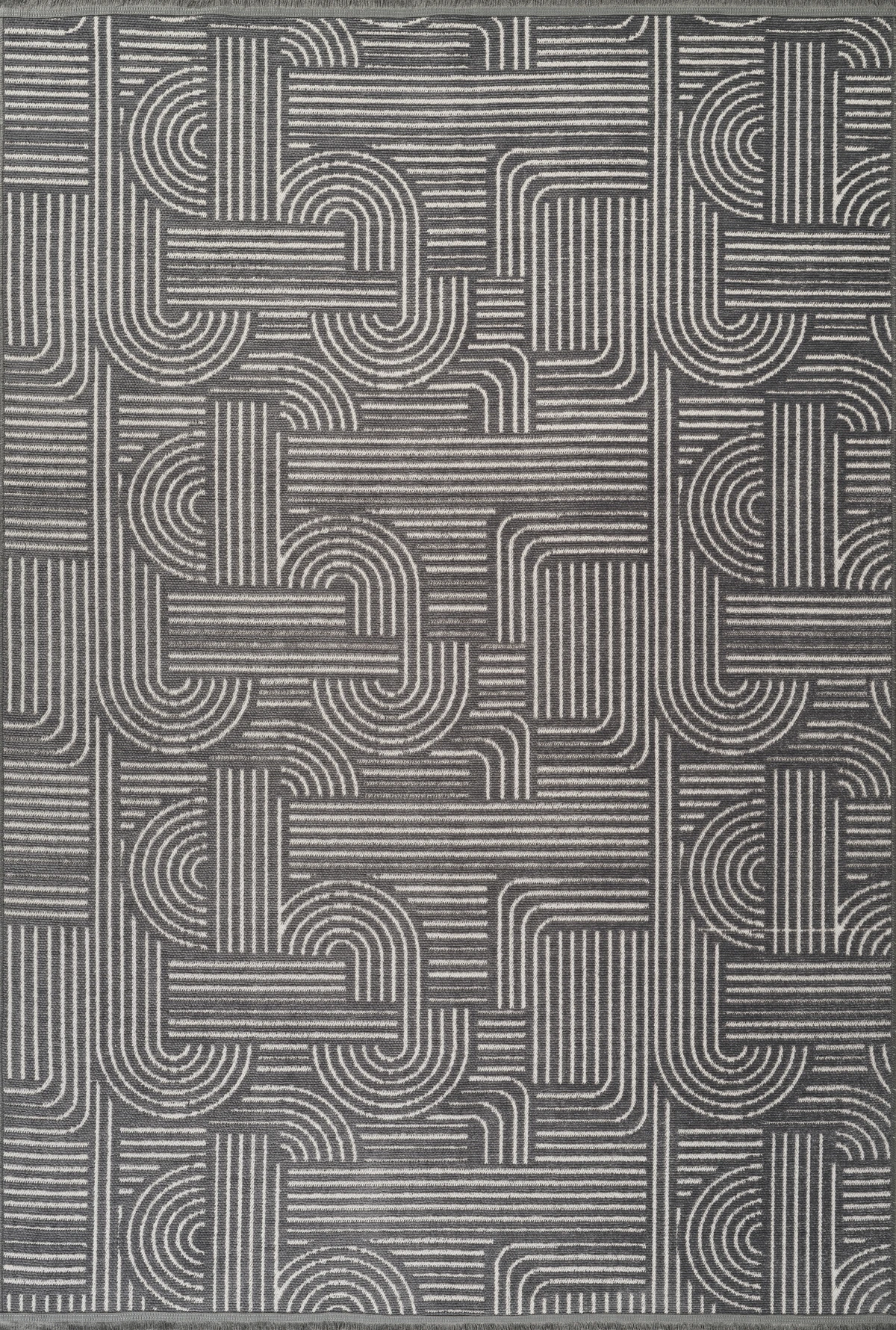 Kaydırmaz Bohem Kilim Makinada Yıkanabilir İnce Yumuşak Salon Koridor Mutfak Banyo Halısı - Antrasit