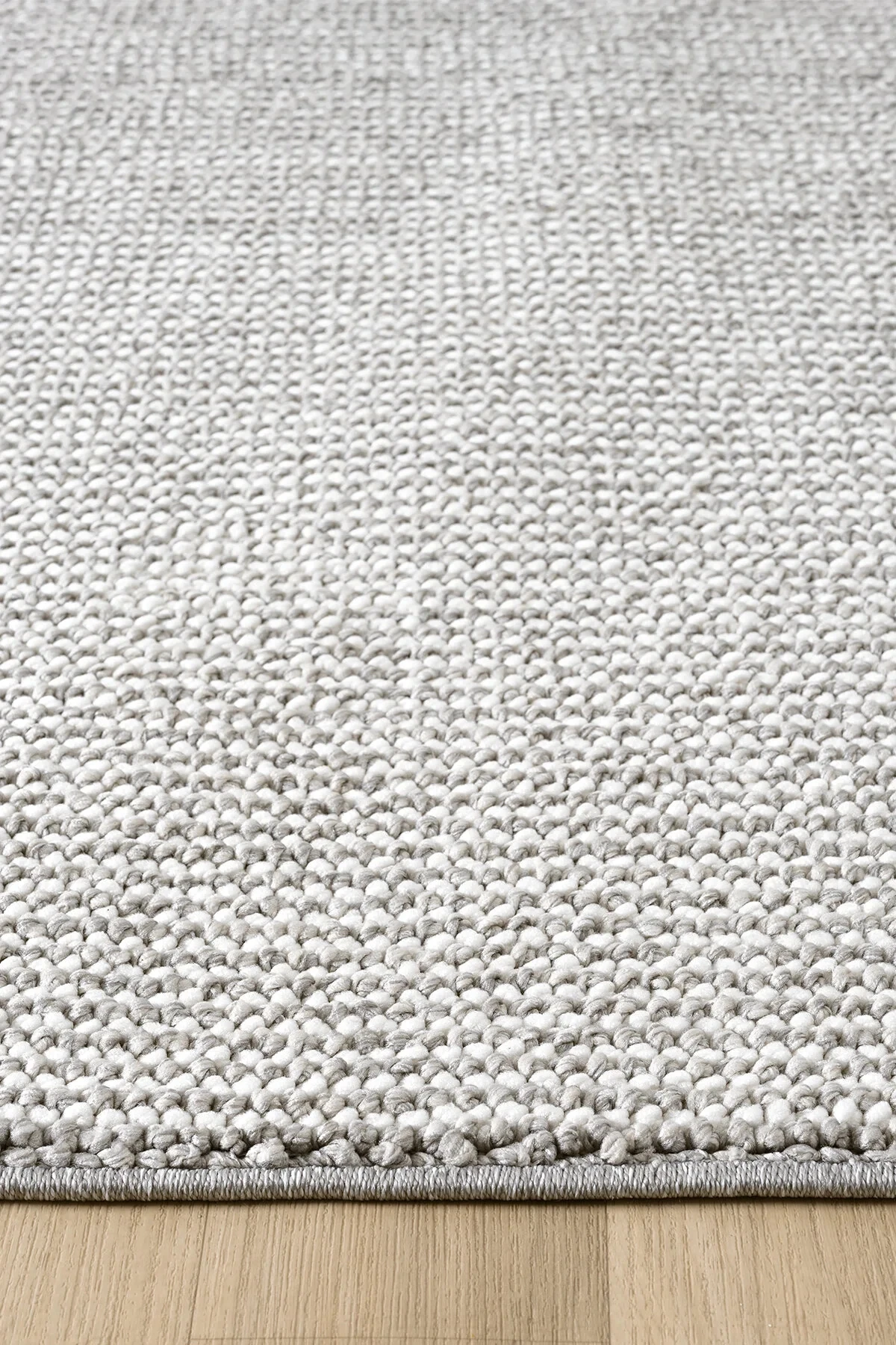 Natural Düz İskandinav Bukleli Yumuşak Dokulu Modern Salon Koridor Mutfak Çocuk Halısı - Gri-Beyaz