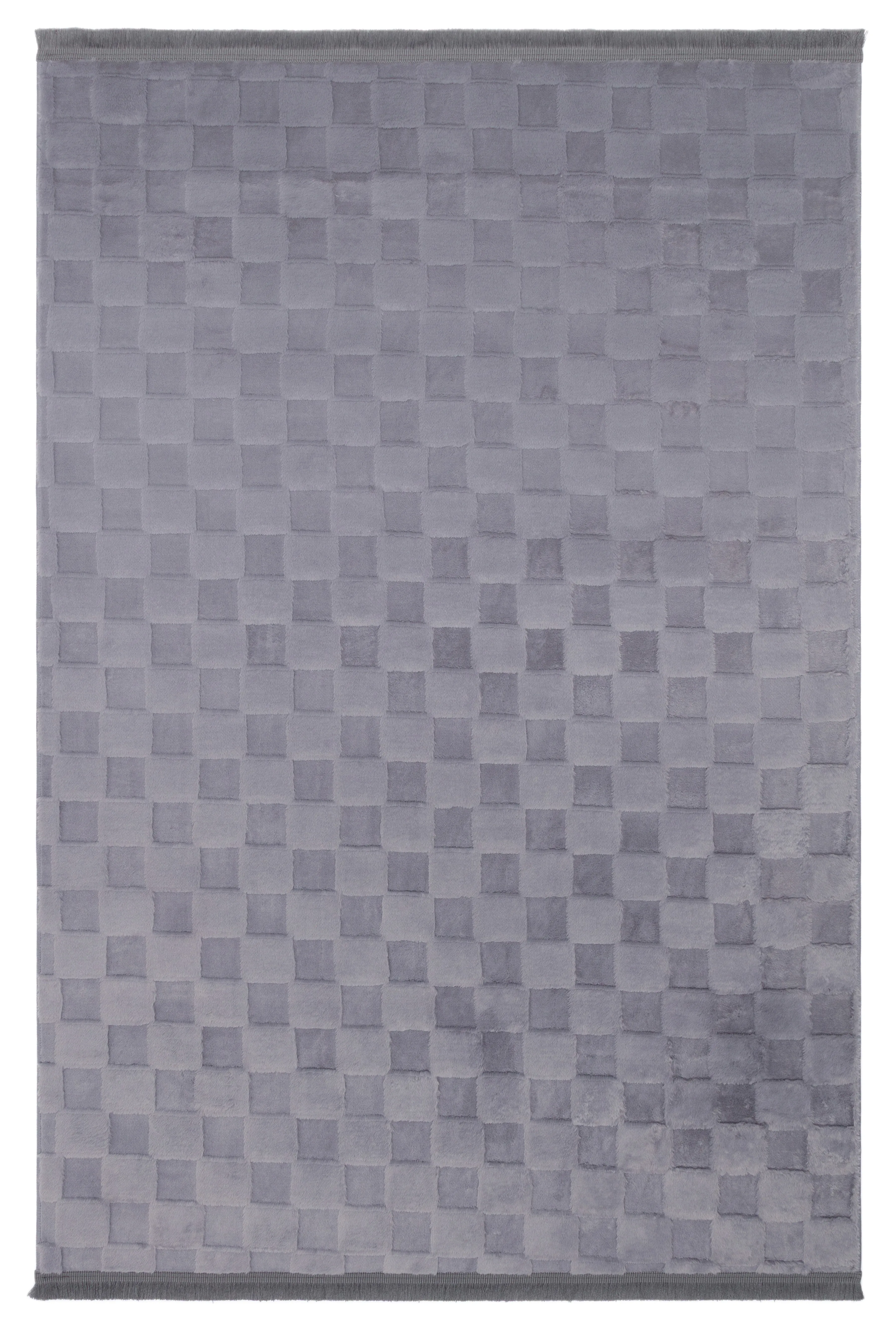 Kaydırmaz Taban Desenli Peluş Halı – Yumuşak Dokulu, Makinada Yıkanabilir, Toz Tutmaz, Modern Ev Halısı - Antrasit