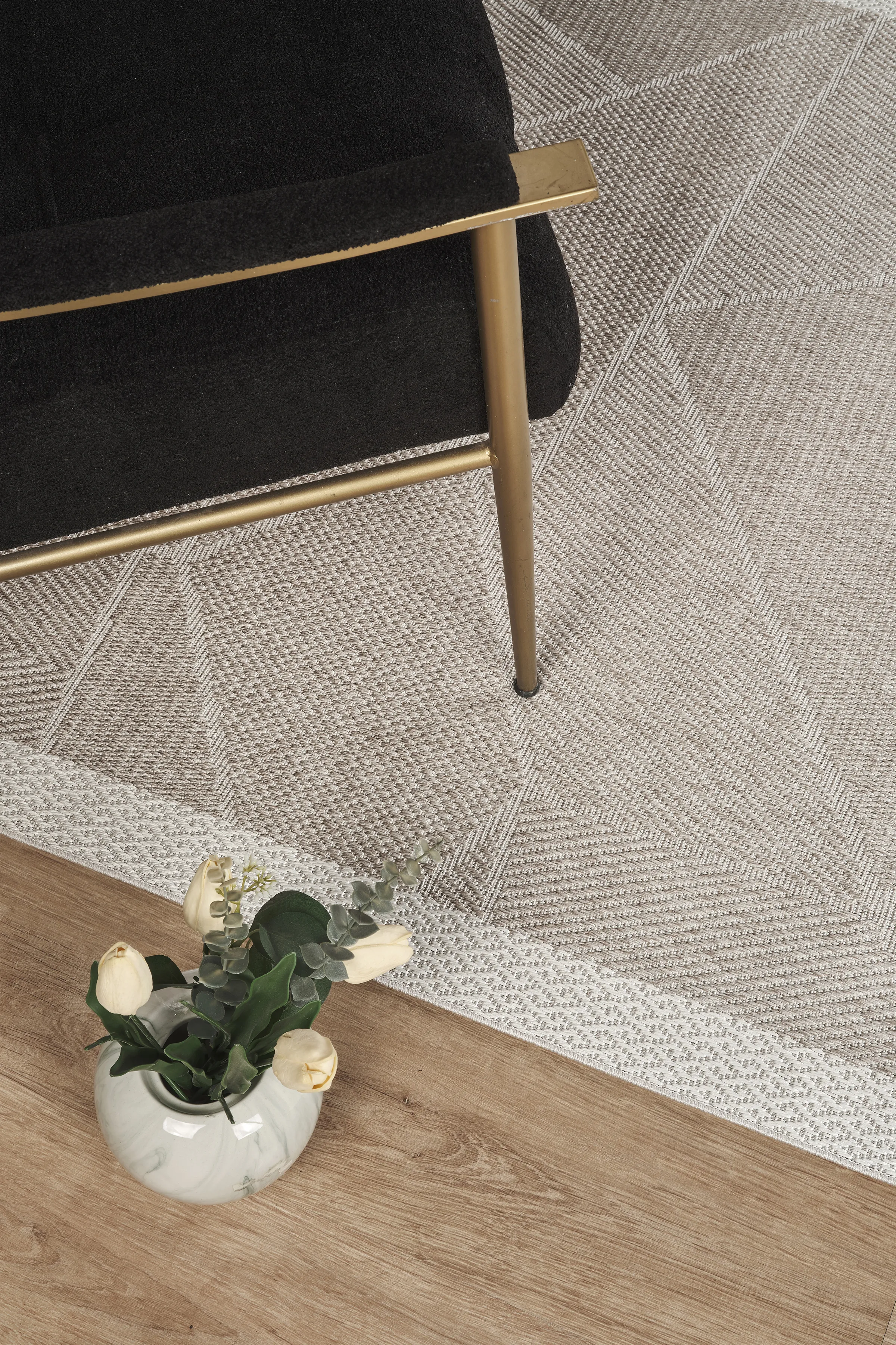 Jüt Sisal Halı Yolluk – Leke Tutmaz, Kaymaz Tabanlı, Bordürlü Mutfak ve Koridor Halısı - Bej-Krem