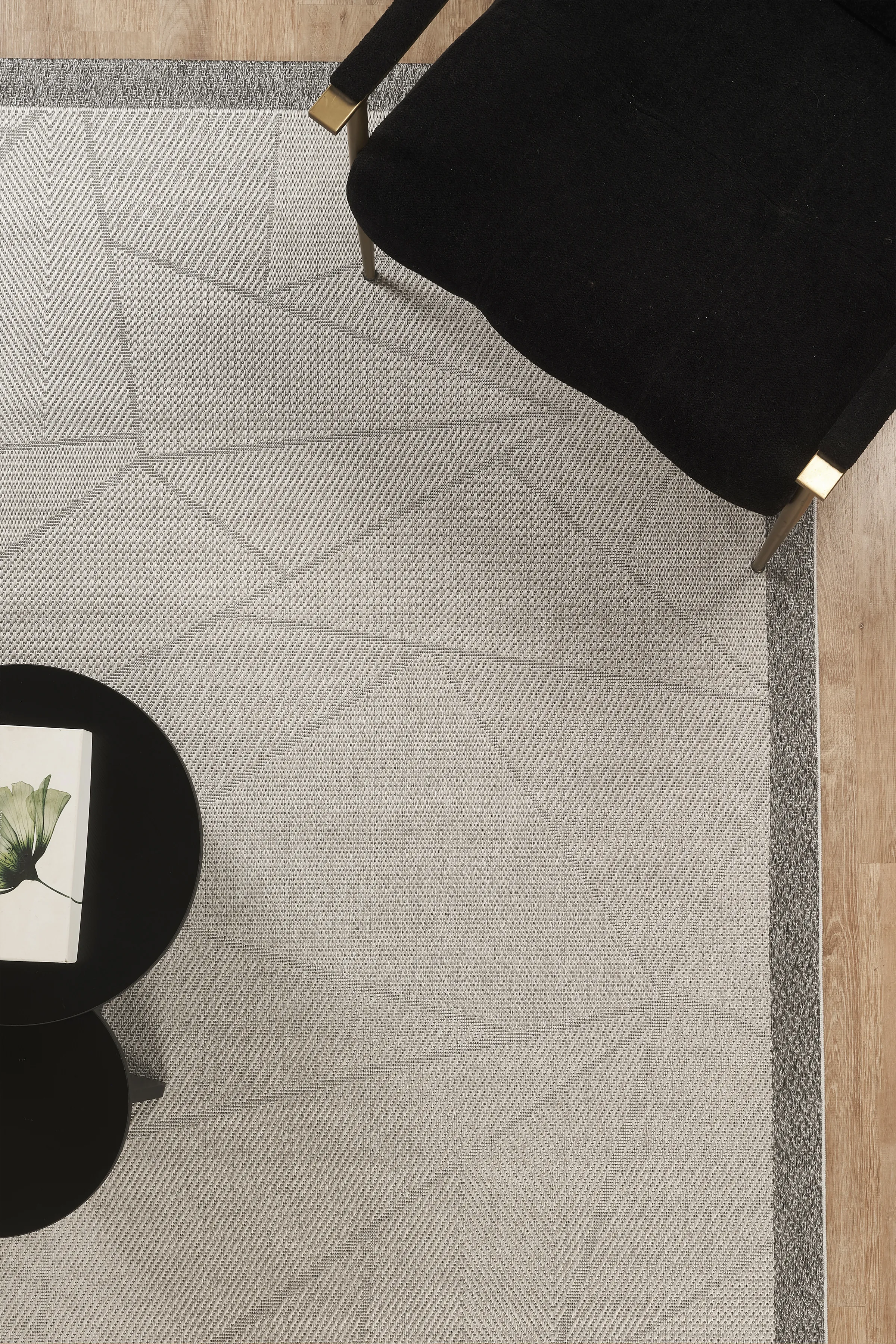 Jüt Sisal Halı Yolluk – Leke Tutmaz, Kaymaz Tabanlı, Bordürlü Mutfak ve Koridor Halısı - Gri-Antrasit