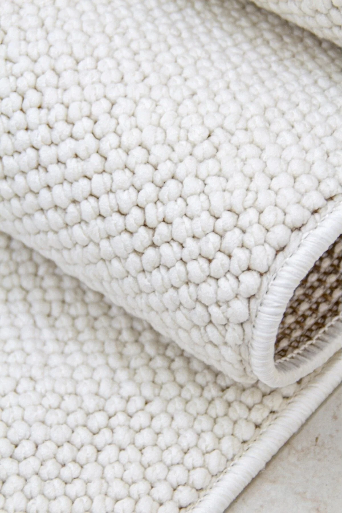 Natural Düz İskandinav Bukleli Yumuşak Dokulu Modern Salon Koridor Mutfak Çocuk Halısı - Beyaz