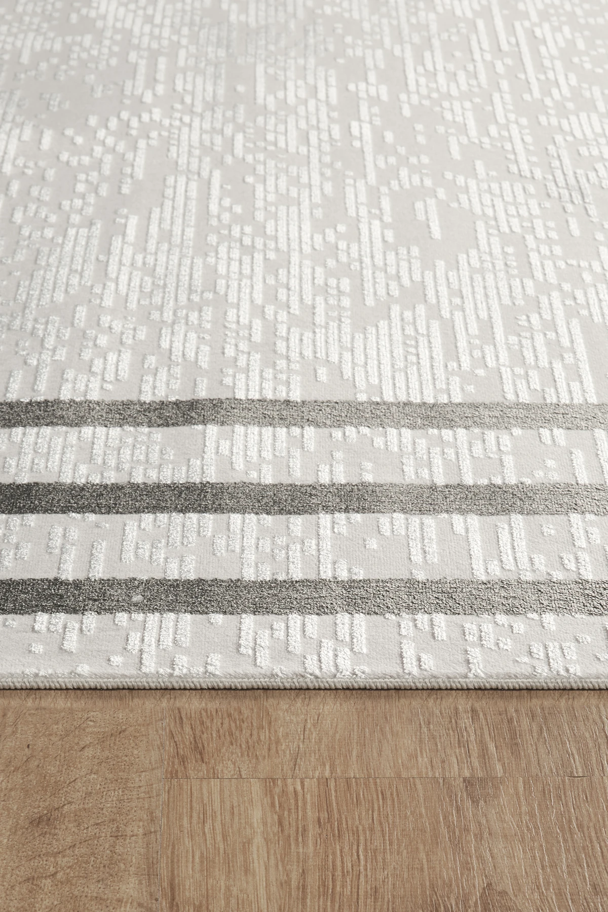 Çerçeveli Klasik Desen, Parlak Yüzey, Yıkanabilir Halı Gri-Antrasit Monza Kadife (2017) - Gri-Antrasit