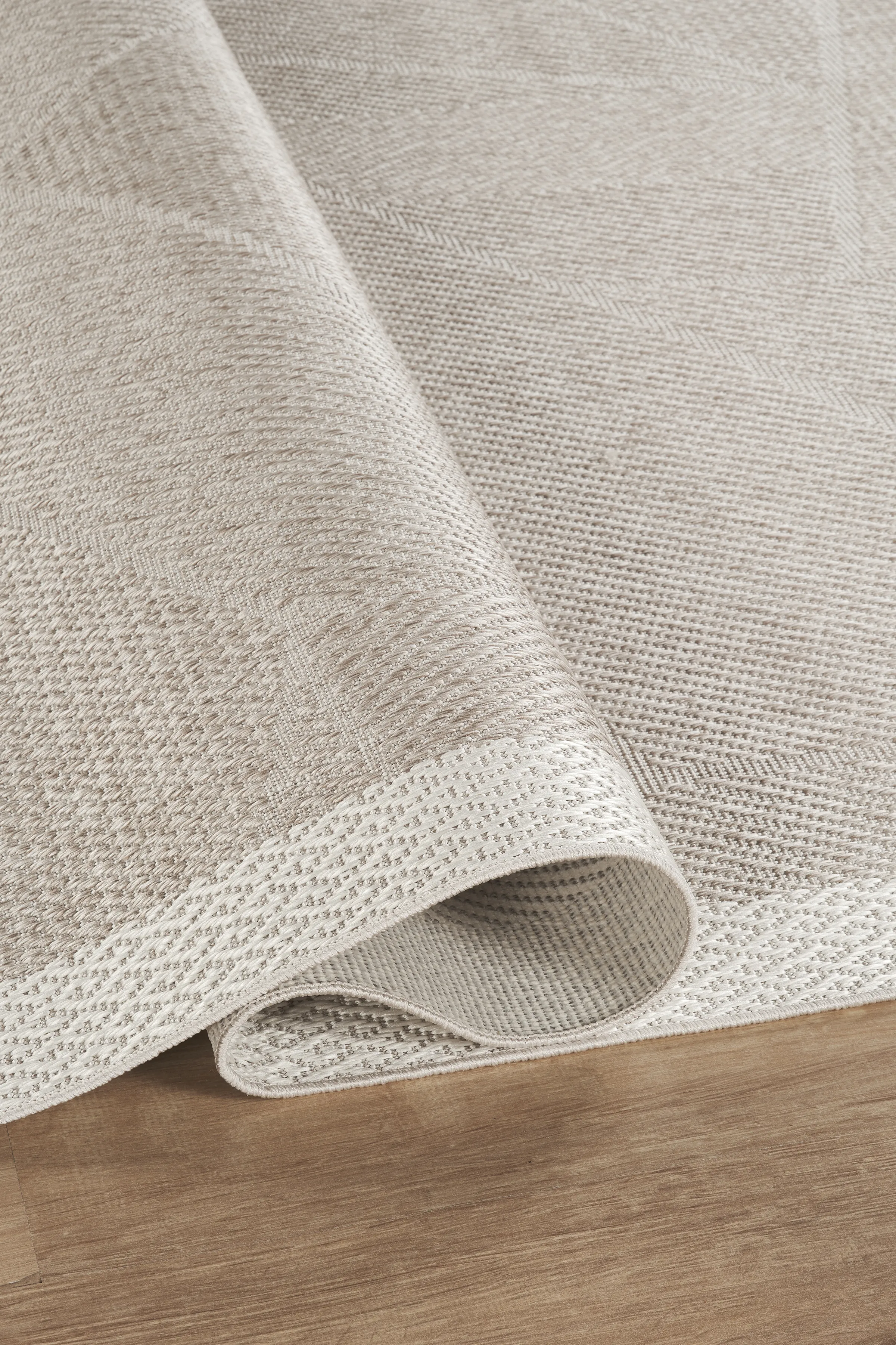 Jüt Sisal Halı Yolluk – Leke Tutmaz, Kaymaz Tabanlı, Bordürlü Mutfak ve Koridor Halısı - Bej-Krem