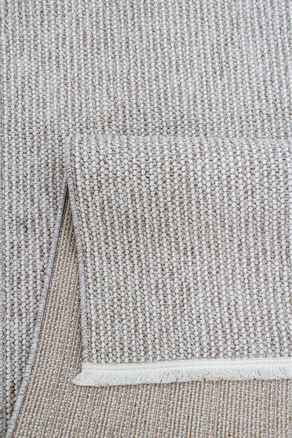 Natural Düz İskandinav Bukleli Yumuşak Dokulu Modern Salon Koridor Mutfak Çocuk Halısı - Bej-Beyaz