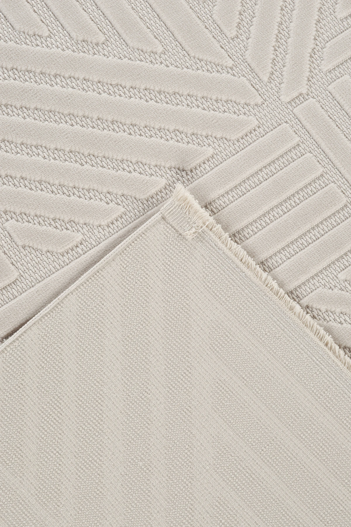 İskandinav Tarzı Kabartmalı Kadife Halı – Yıkanabilir, Kaydırmaz, Salon, Yolluk - Vizon