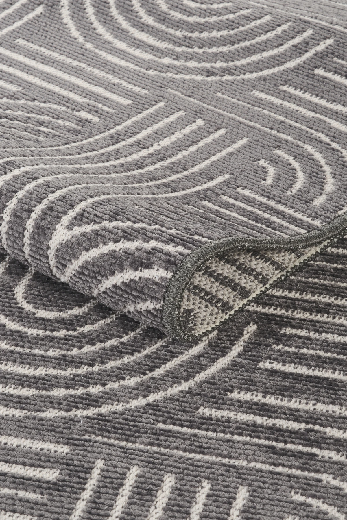 Kaydırmaz Bohem Kilim Makinada Yıkanabilir İnce Yumuşak Salon Koridor Mutfak Banyo Halısı - Antrasit