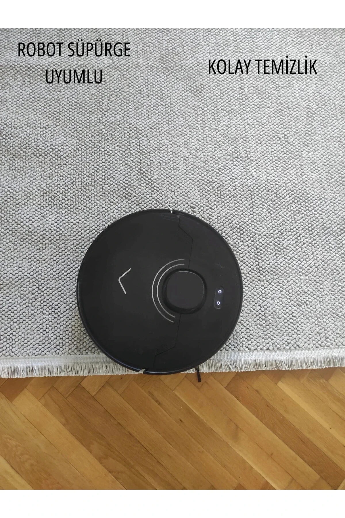 Natural Düz İskandinav Bukleli Yumuşak Dokulu Modern Salon Koridor Mutfak Çocuk Halısı - Gri