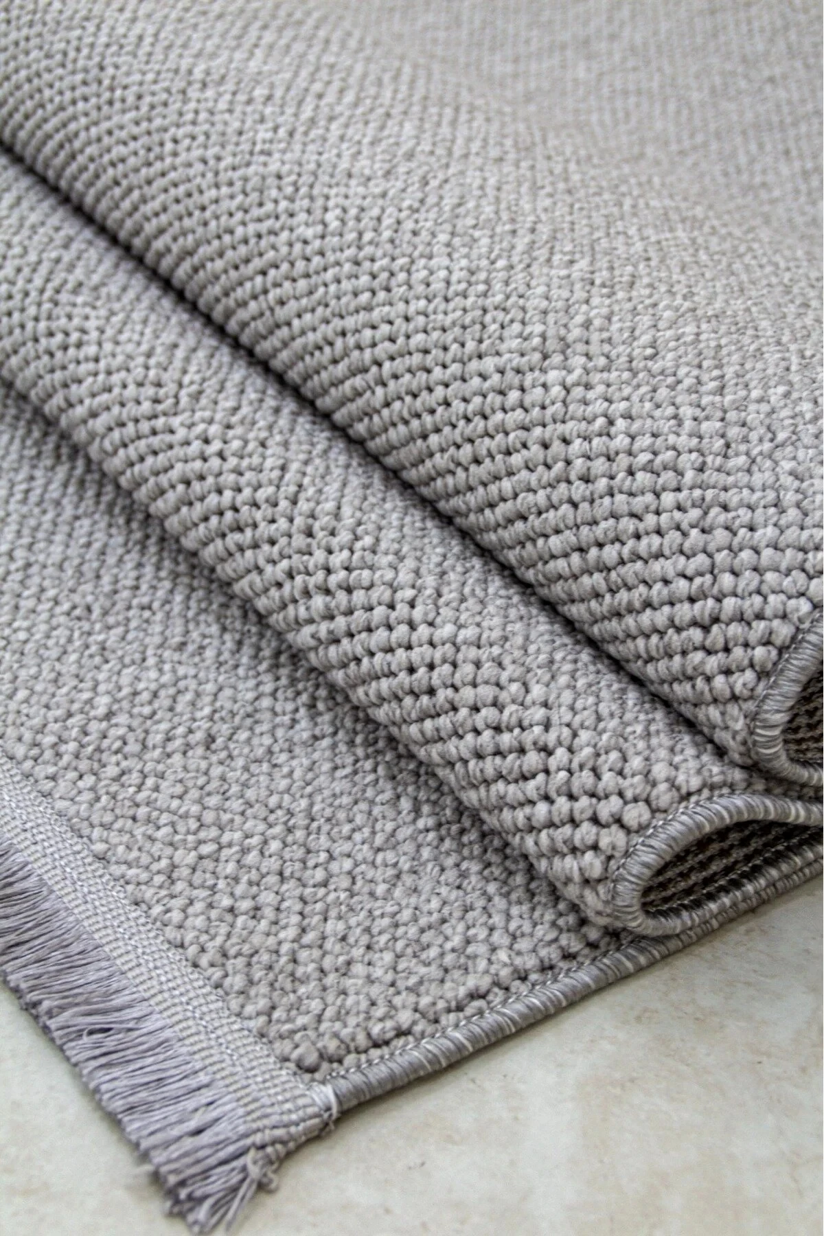 Natural Düz İskandinav Bukleli Yumuşak Dokulu Modern Salon Koridor Mutfak Çocuk Halısı - Gri