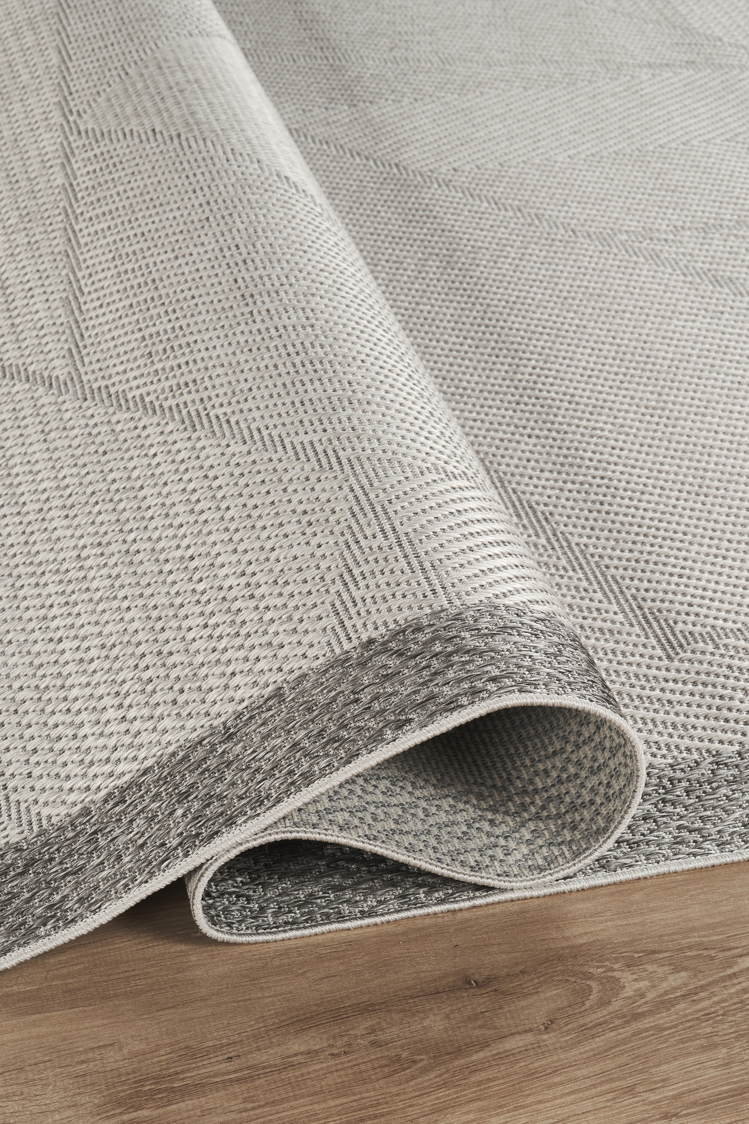 Jüt Sisal Halı Yolluk – Leke Tutmaz, Kaymaz Tabanlı, Bordürlü Mutfak ve Koridor Halısı - Gri-Antrasit