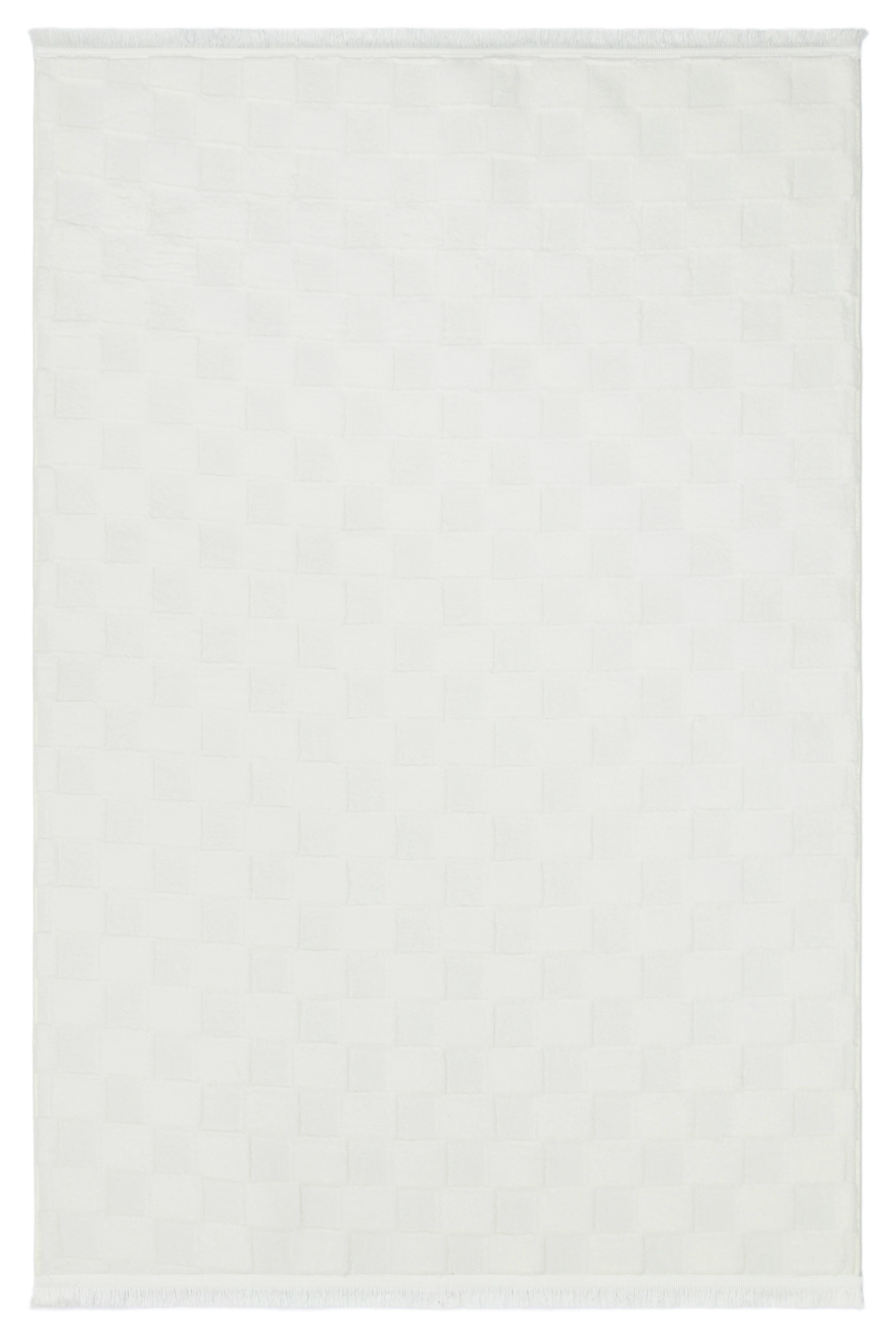 Kaydırmaz Taban Desenli Peluş Halı – Yumuşak Dokulu, Makinada Yıkanabilir, Toz Tutmaz, Modern Ev Halısı - Ekru