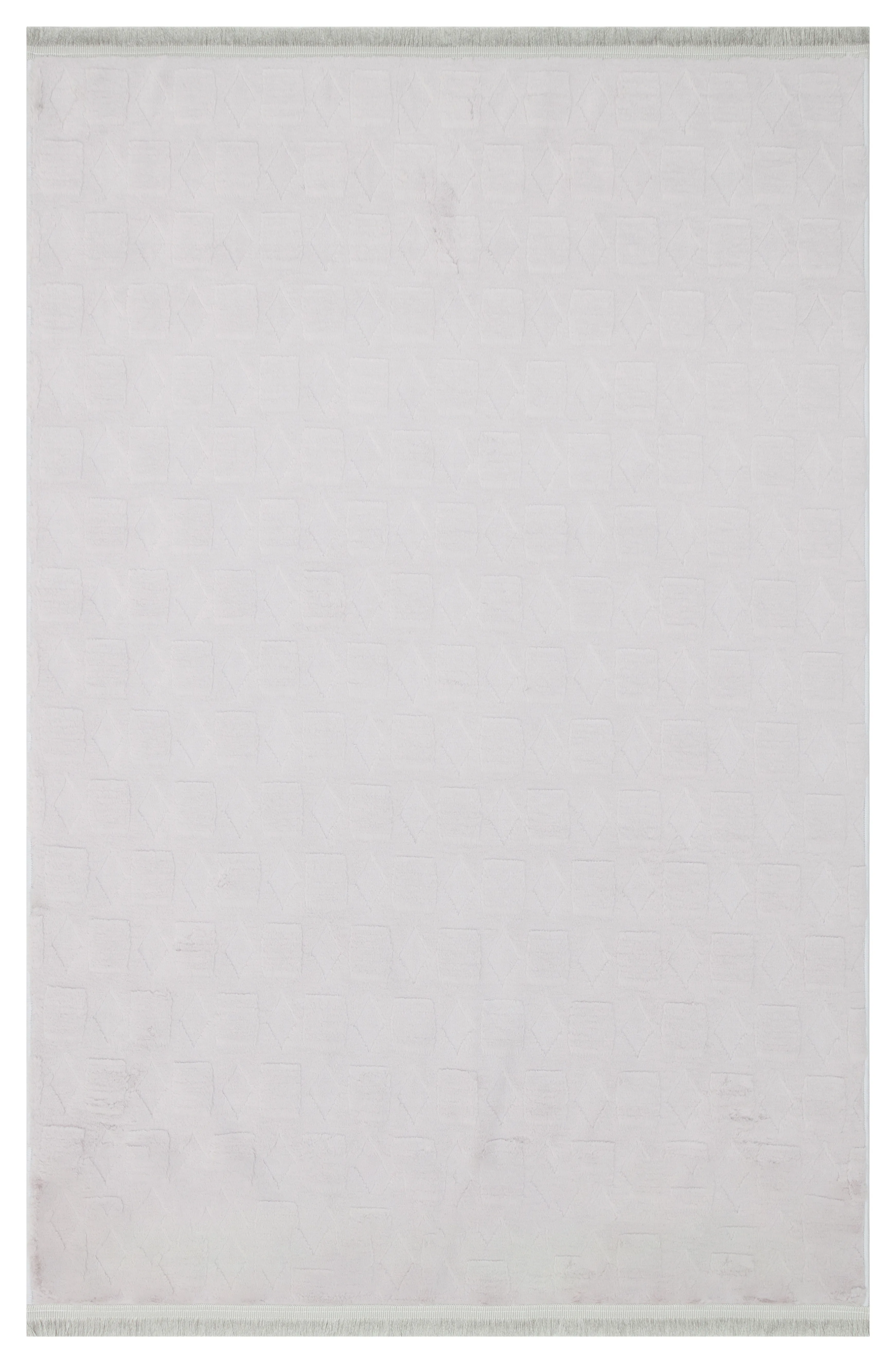 Kaydırmaz Taban Desenli Peluş Halı – Yumuşak Dokulu, Makinada Yıkanabilir, Toz Tutmaz, Modern Ev Halısı - Gri