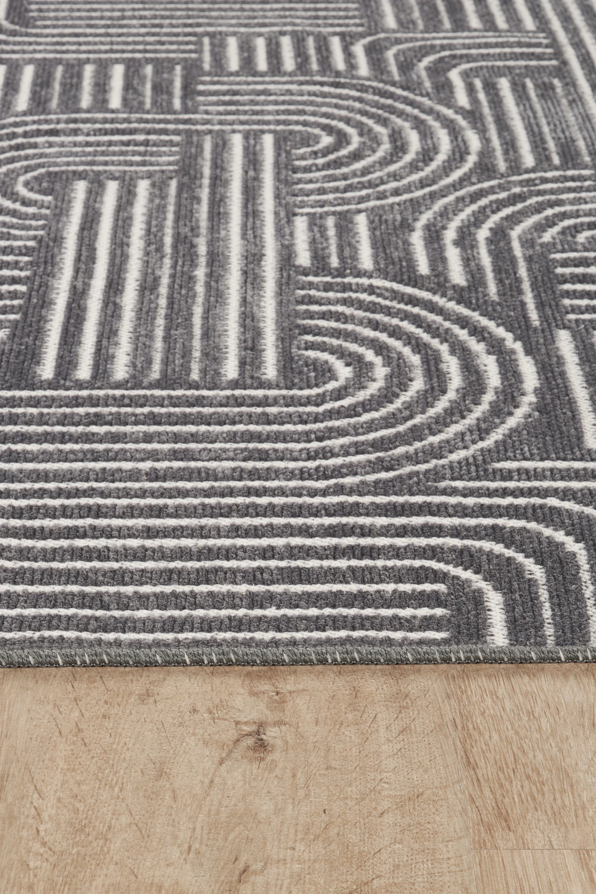 Kaydırmaz Bohem Kilim Makinada Yıkanabilir İnce Yumuşak Salon Koridor Mutfak Banyo Halısı - Antrasit