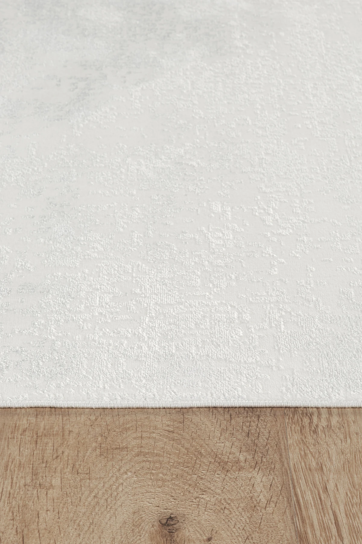 Sade Modern Desenli, Yıkanabilir, Anti-Bakteriyel Halı Yolluk Salon Koridor Paspas Halısı - Beyaz