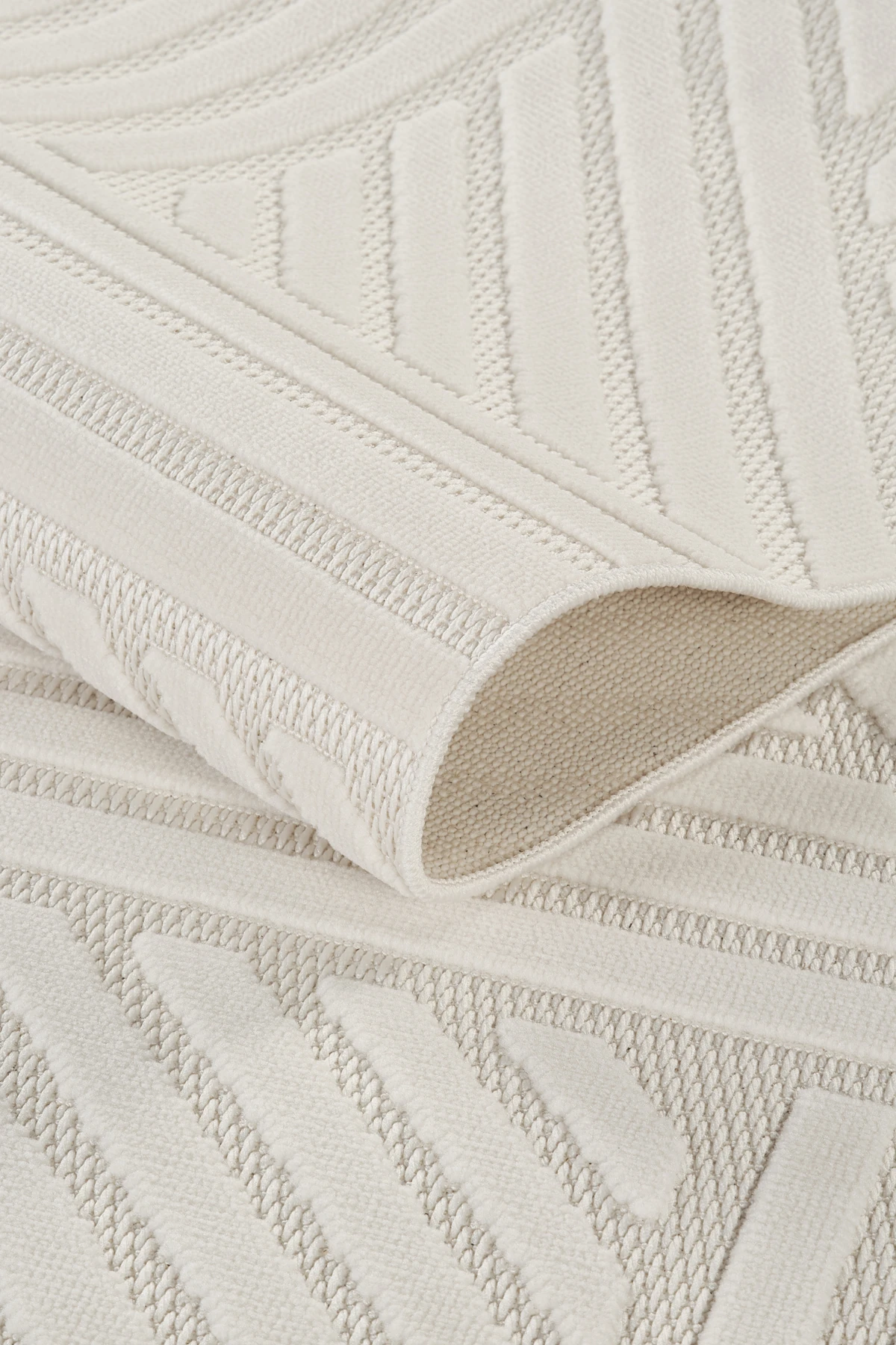 İskandinav Tarzı Kabartmalı Kadife Halı – Yıkanabilir, Kaydırmaz, Salon, Yolluk - Krem