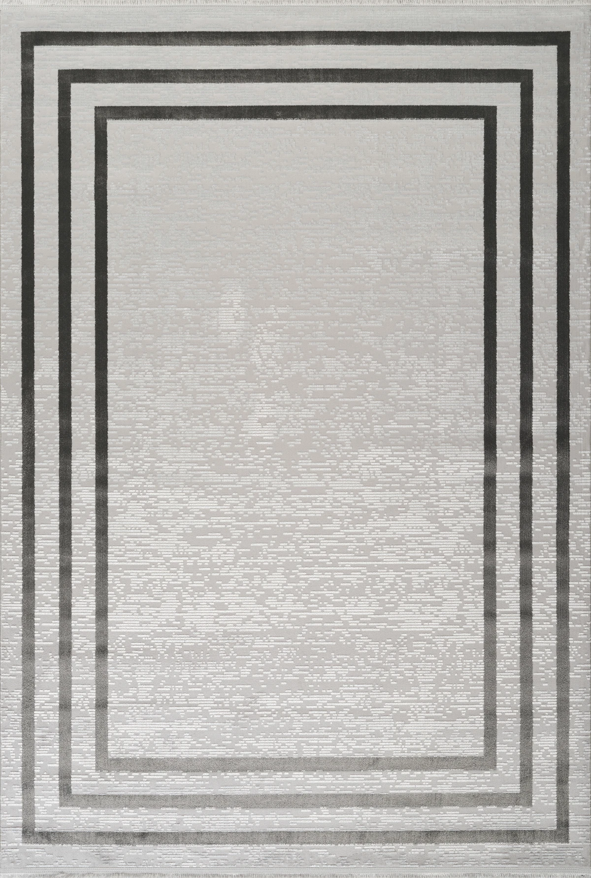 Çerçeveli Klasik Desen, Parlak Yüzey, Yıkanabilir Halı Gri-Antrasit Monza Kadife (2017) - Gri-Antrasit