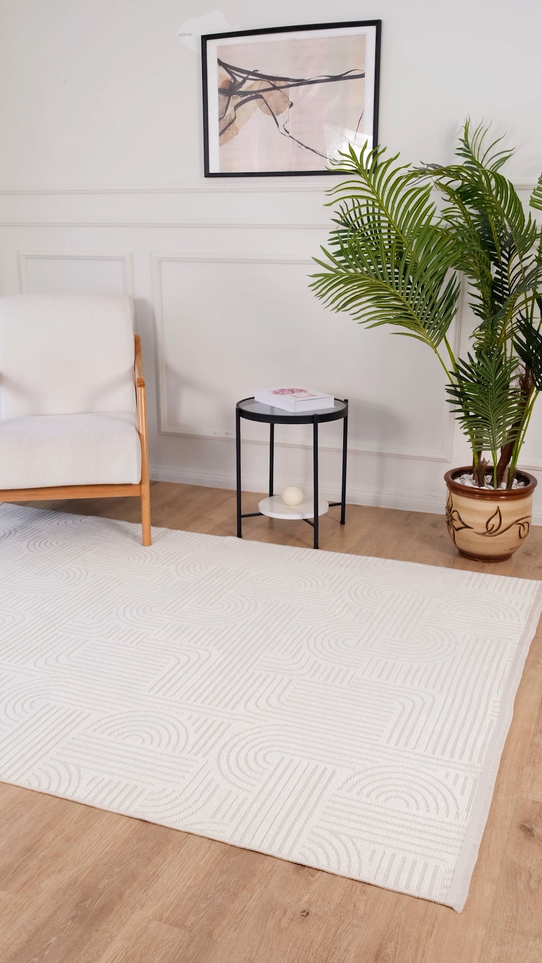 El Dokuma Görünümlü Modern Kilim Halı
