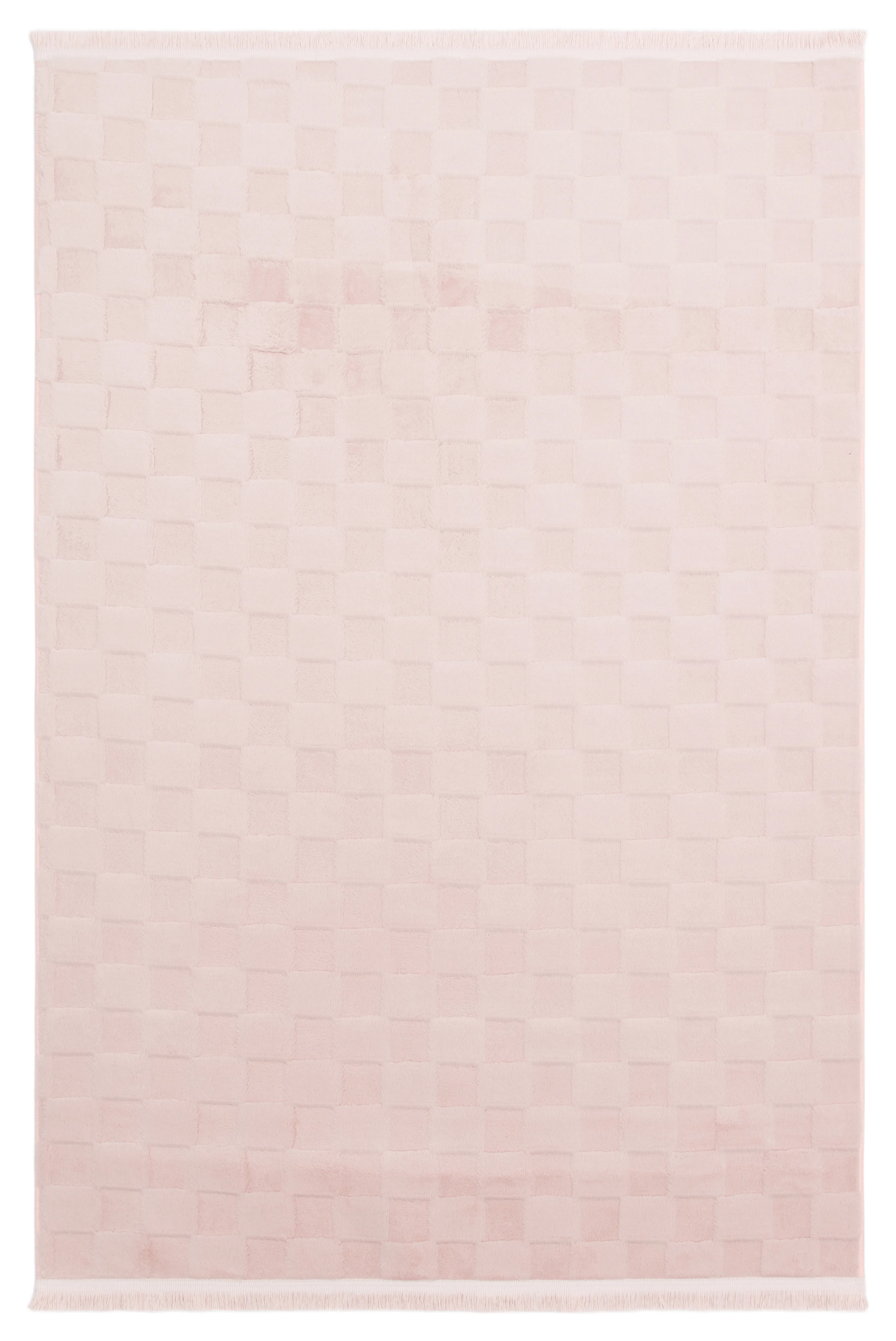 Kaydırmaz Taban Desenli Peluş Halı – Yumuşak Dokulu, Makinada Yıkanabilir, Toz Tutmaz, Modern Ev Halısı - Pudra