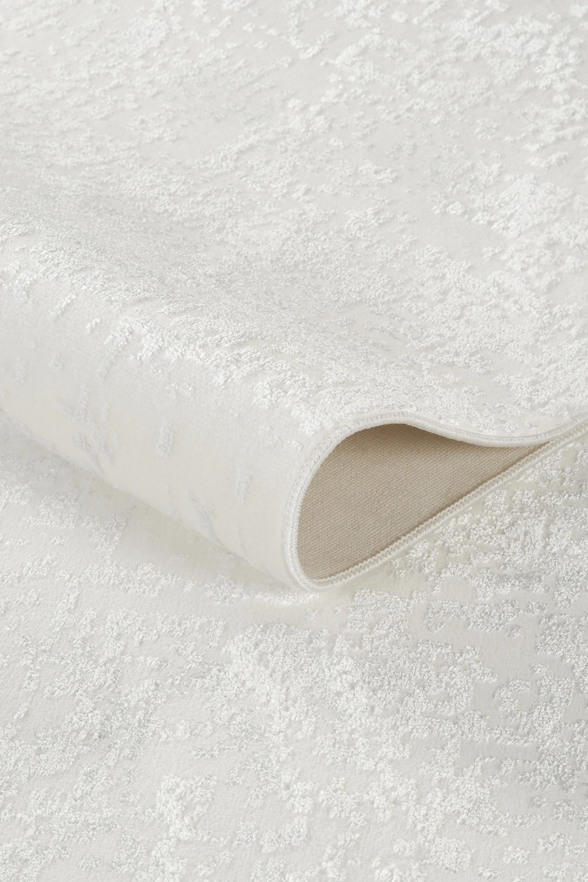 Sade Modern Desenli, Yıkanabilir, Anti-Bakteriyel Halı Yolluk Salon Koridor Paspas Halısı - Beyaz