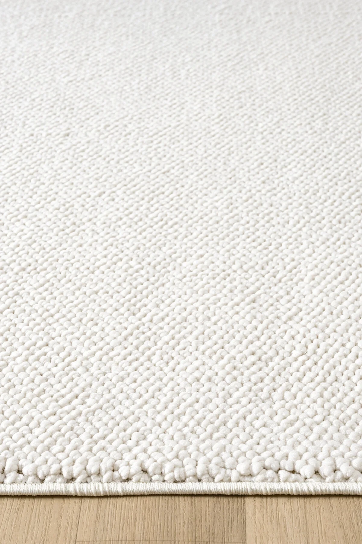 Natural Düz İskandinav Bukleli Yumuşak Dokulu Modern Salon Koridor Mutfak Çocuk Halısı - Beyaz