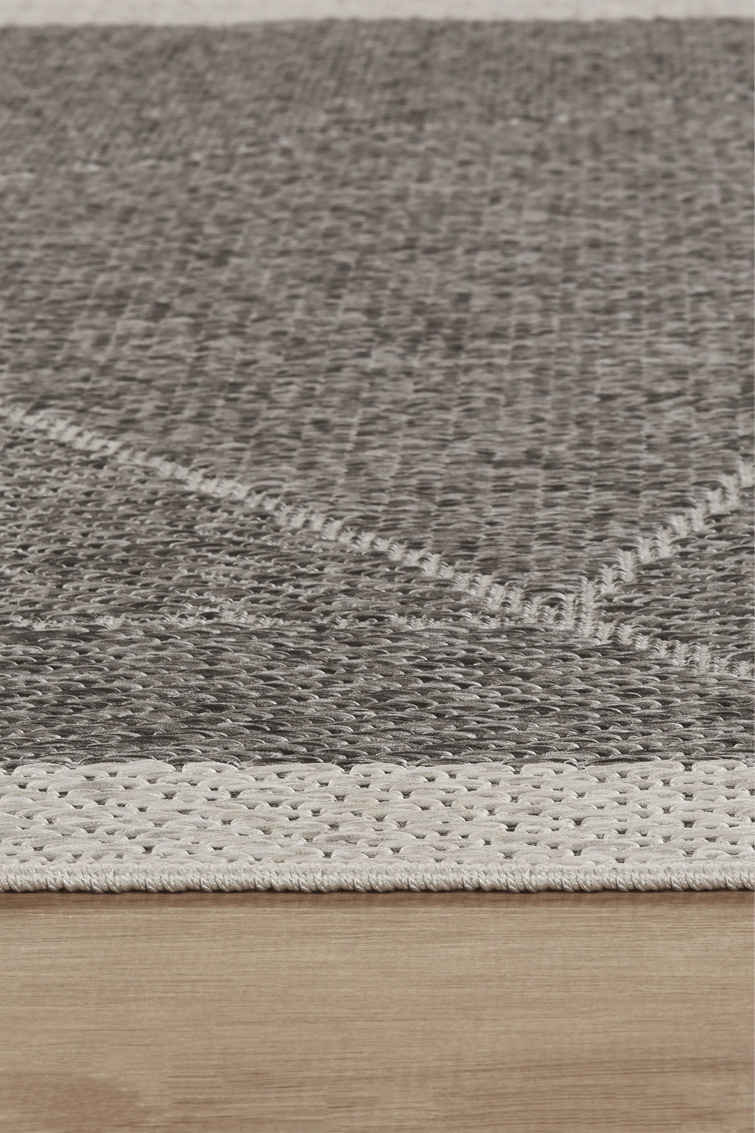 Jüt Sisal Halı Yolluk – Leke Tutmaz, Kaymaz Tabanlı, Bordürlü Mutfak ve Koridor Halısı - Antrasit-Gri