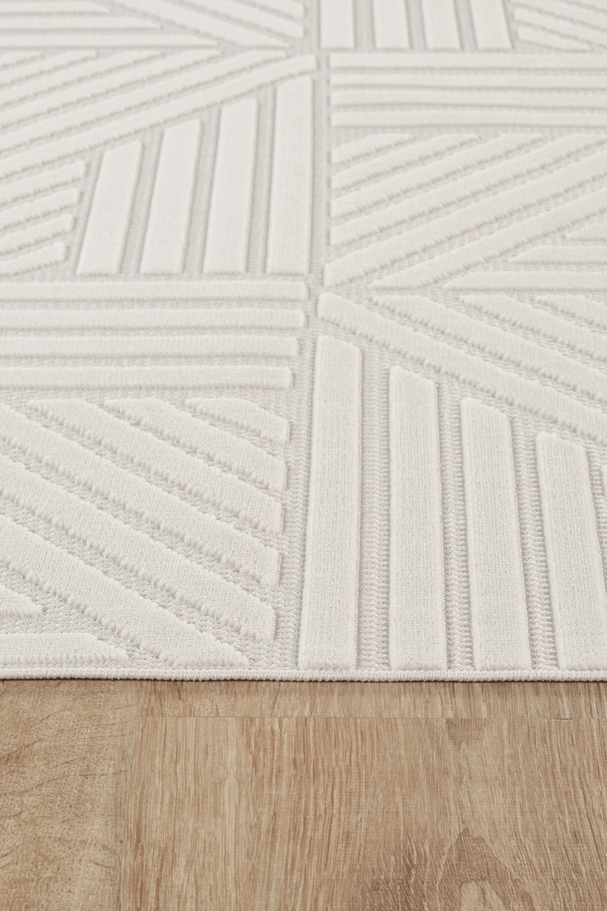 İskandinav Tarzı Kabartmalı Kadife Halı – Yıkanabilir, Kaydırmaz, Salon, Yolluk - Vizon