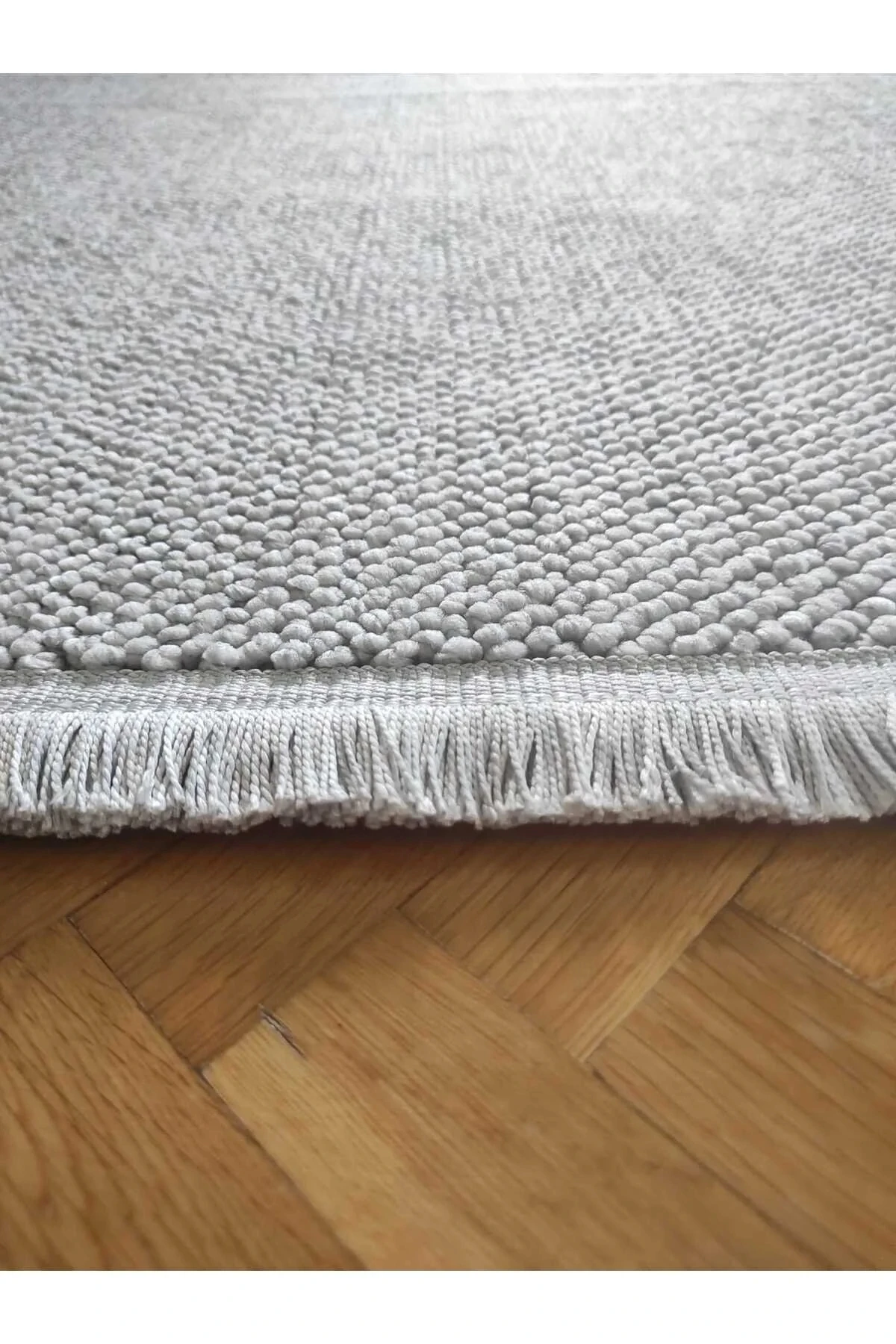 Natural Düz İskandinav Bukleli Yumuşak Dokulu Modern Salon Koridor Mutfak Çocuk Halısı - Gri