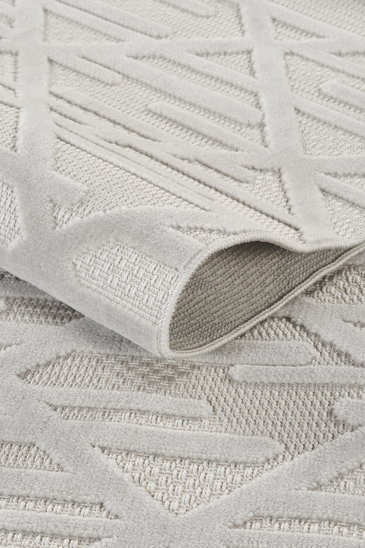 İskandinav Tarzı Kabartmalı Kadife Halı – Yıkanabilir, Kaydırmaz, Salon, Yolluk - Gri