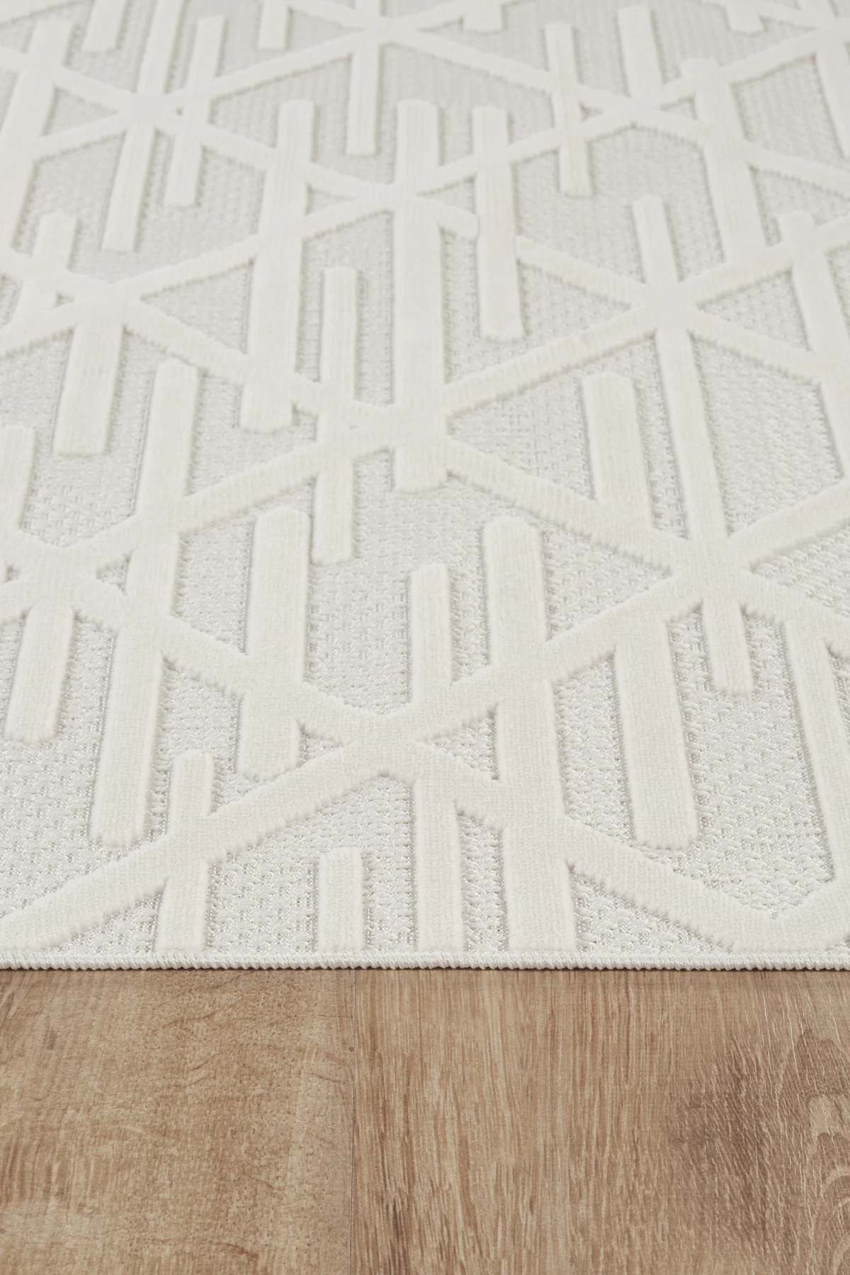 İskandinav Tarzı Kabartmalı Kadife Halı – Yıkanabilir, Kaydırmaz, Salon, Yolluk - Vizon