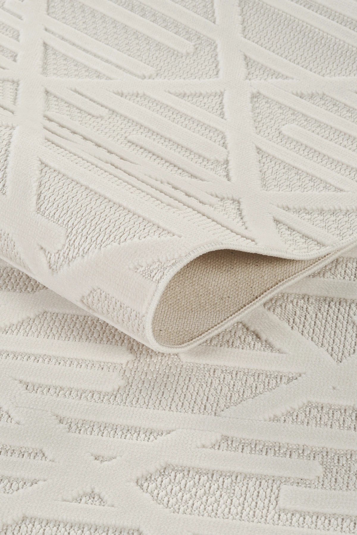 İskandinav Tarzı Kabartmalı Kadife Halı – Yıkanabilir, Kaydırmaz, Salon, Yolluk - Vizon