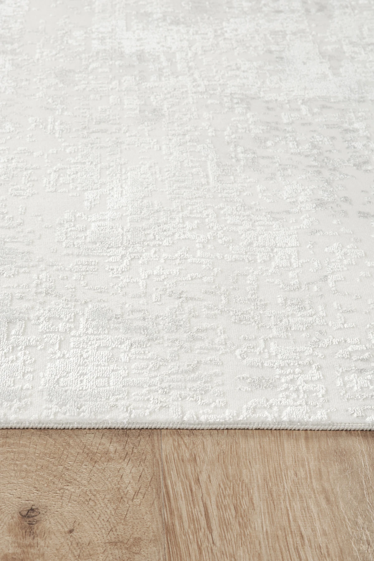 Sade Modern Desenli, Yıkanabilir, Anti-Bakteriyel Halı Yolluk Salon Koridor Paspas Halısı - Gri-Beyaz