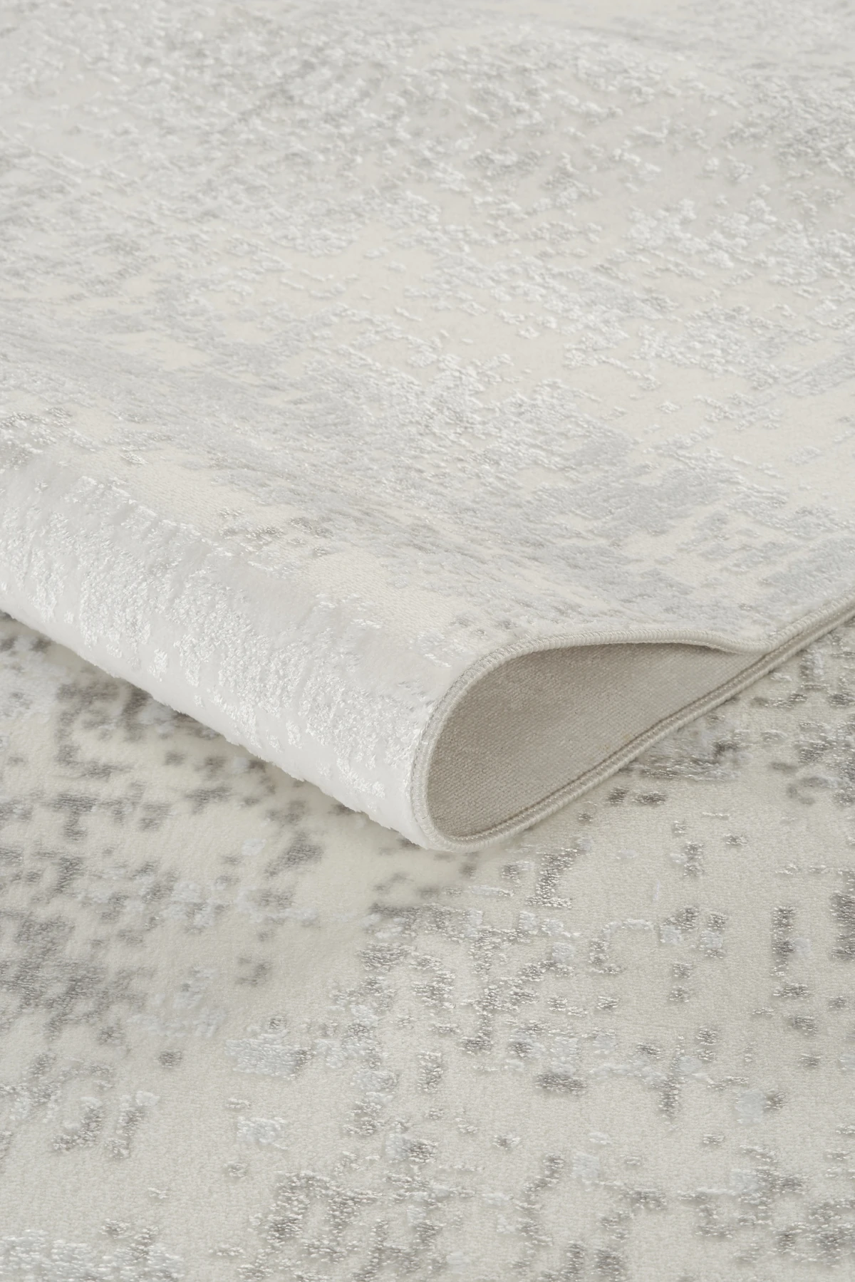 Sade Modern Desenli, Yıkanabilir, Anti-Bakteriyel Halı Yolluk Salon Koridor Paspas Halısı - Gri-Beyaz