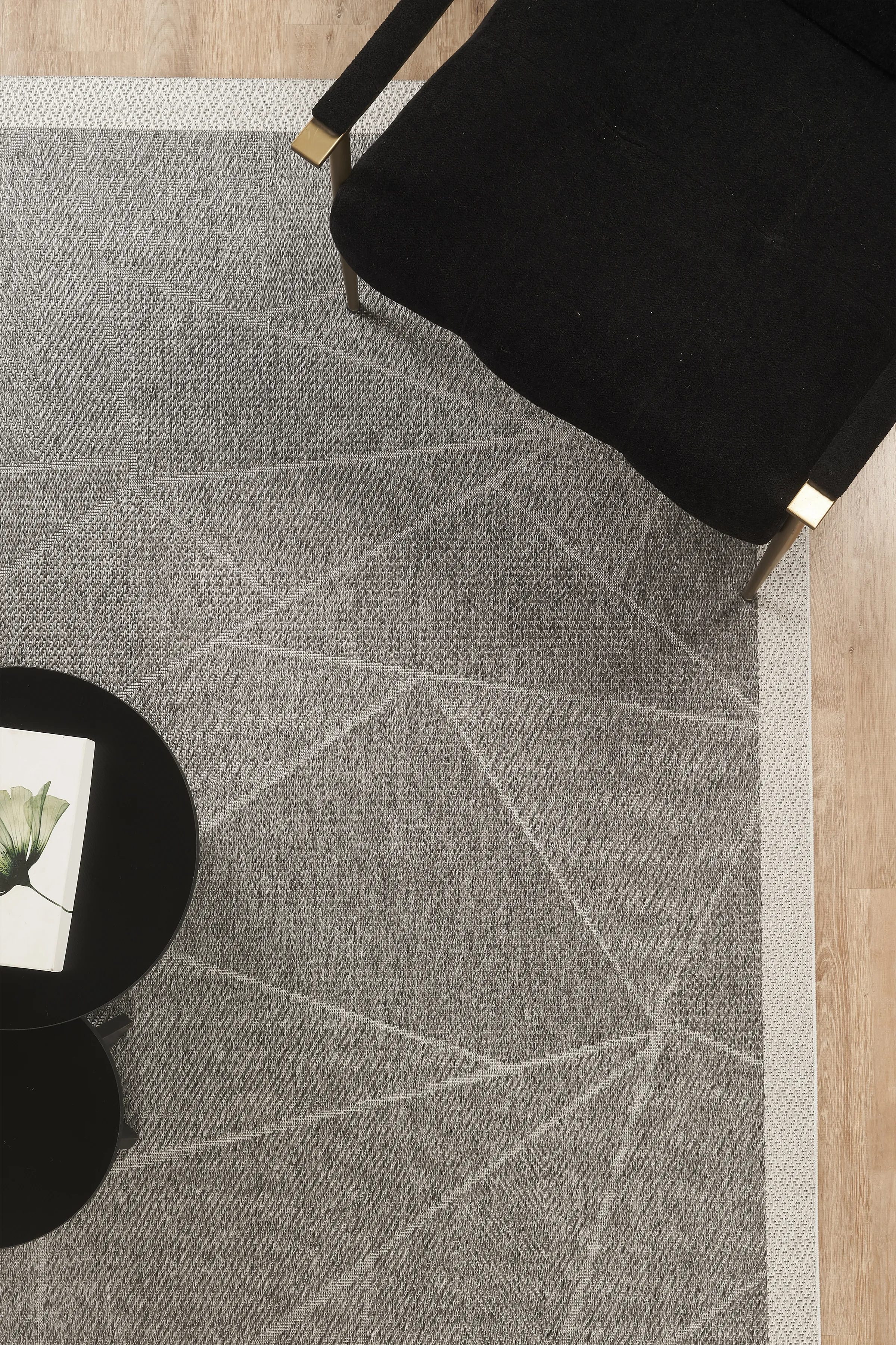 Jüt Sisal Halı Yolluk – Leke Tutmaz, Kaymaz Tabanlı, Bordürlü Mutfak ve Koridor Halısı - Antrasit-Gri