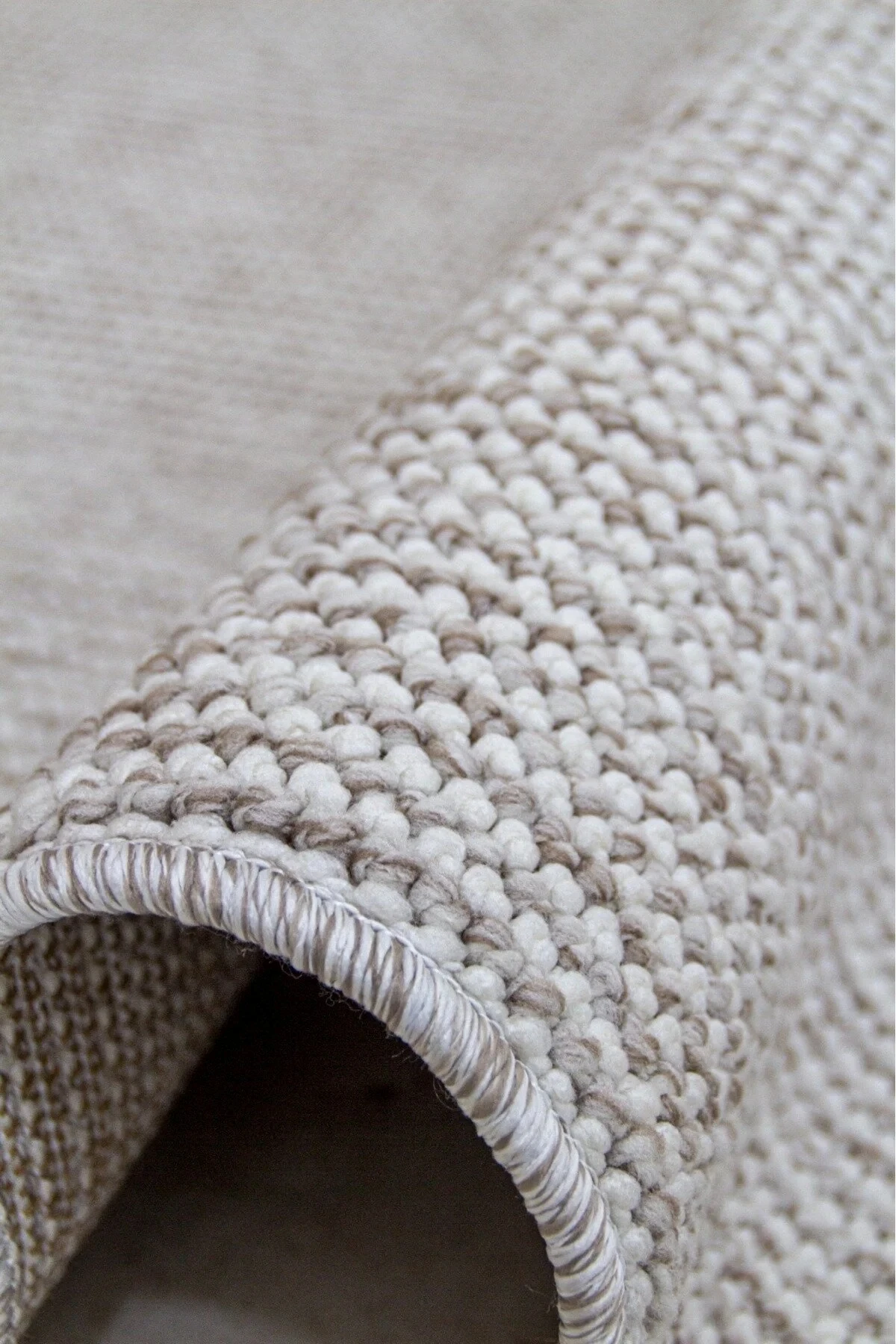 Natural Düz İskandinav Bukleli Yumuşak Dokulu Modern Salon Koridor Mutfak Çocuk Halısı - Bej-Beyaz