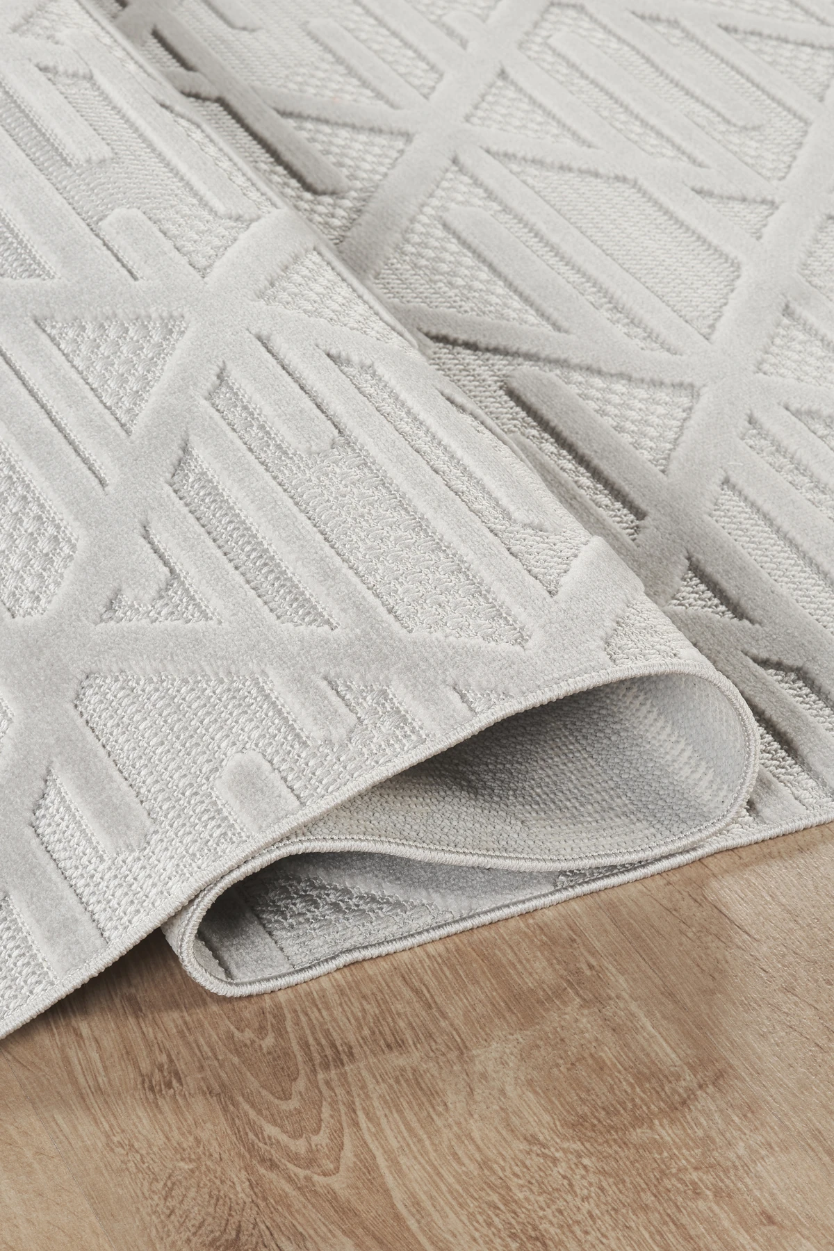 İskandinav Tarzı Kabartmalı Kadife Halı – Yıkanabilir, Kaydırmaz, Salon, Yolluk