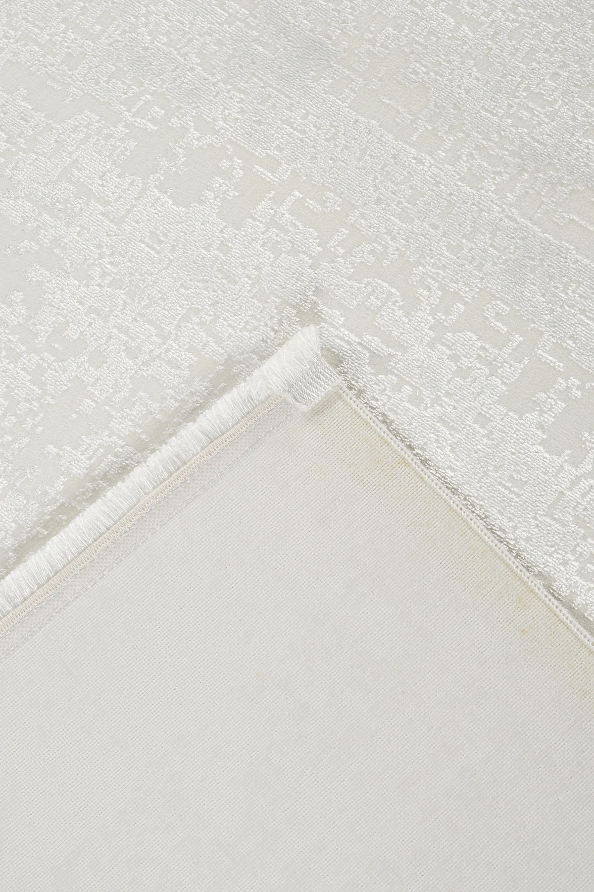 Sade Modern Desenli, Yıkanabilir, Anti-Bakteriyel Halı Yolluk Salon Koridor Paspas Halısı - Beyaz