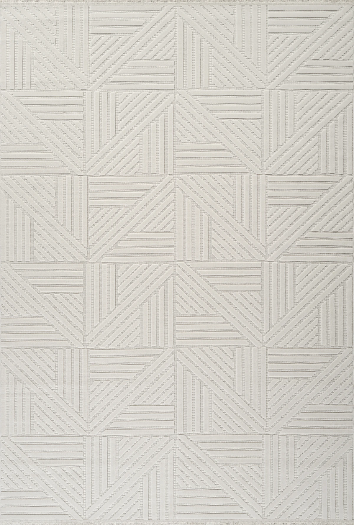 İskandinav Tarzı Kabartmalı Kadife Halı – Yıkanabilir, Kaydırmaz, Salon, Yolluk - Krem