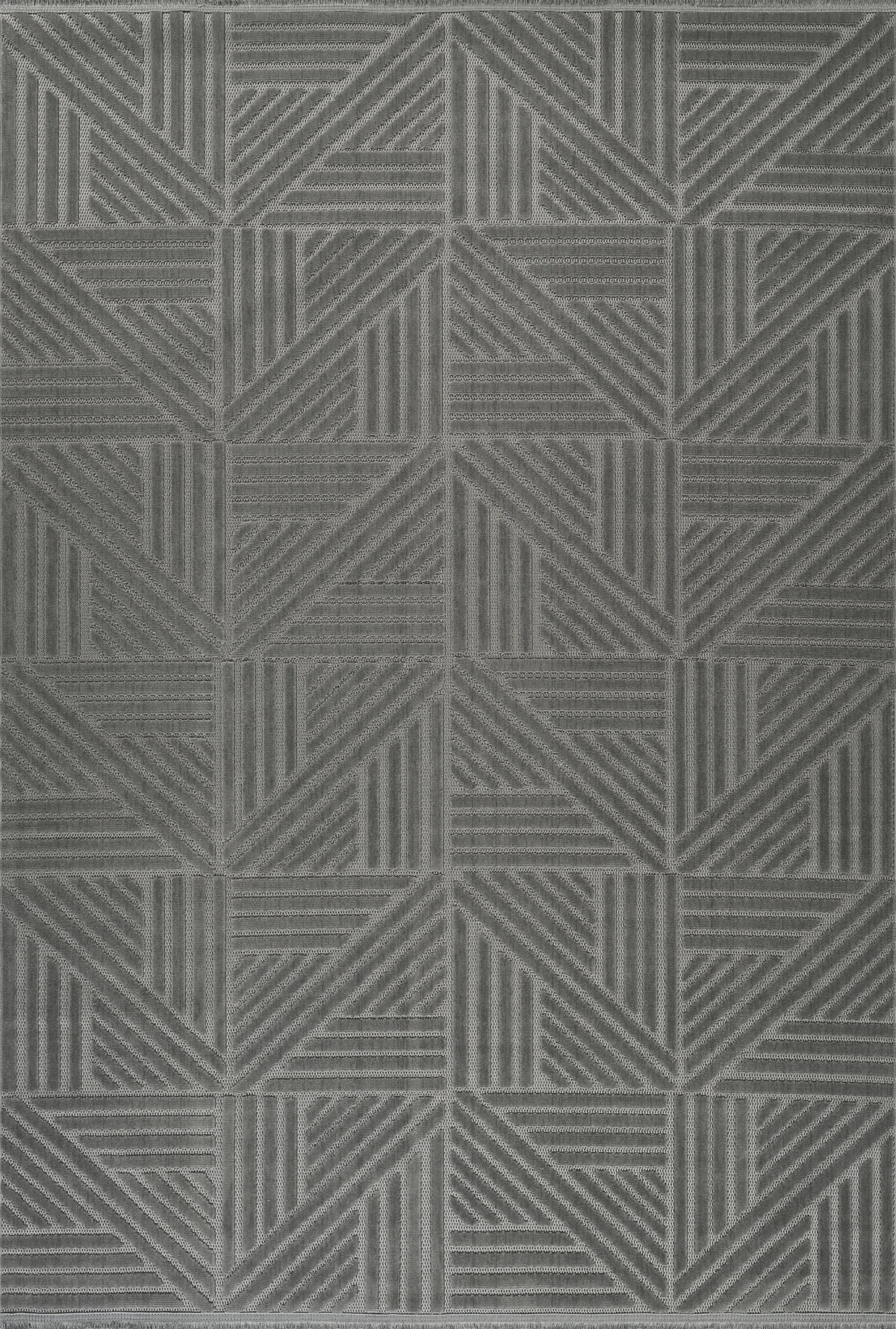 İskandinav Tarzı Kabartmalı Kadife Halı – Yıkanabilir, Kaydırmaz, Salon, Yolluk - Antrasit