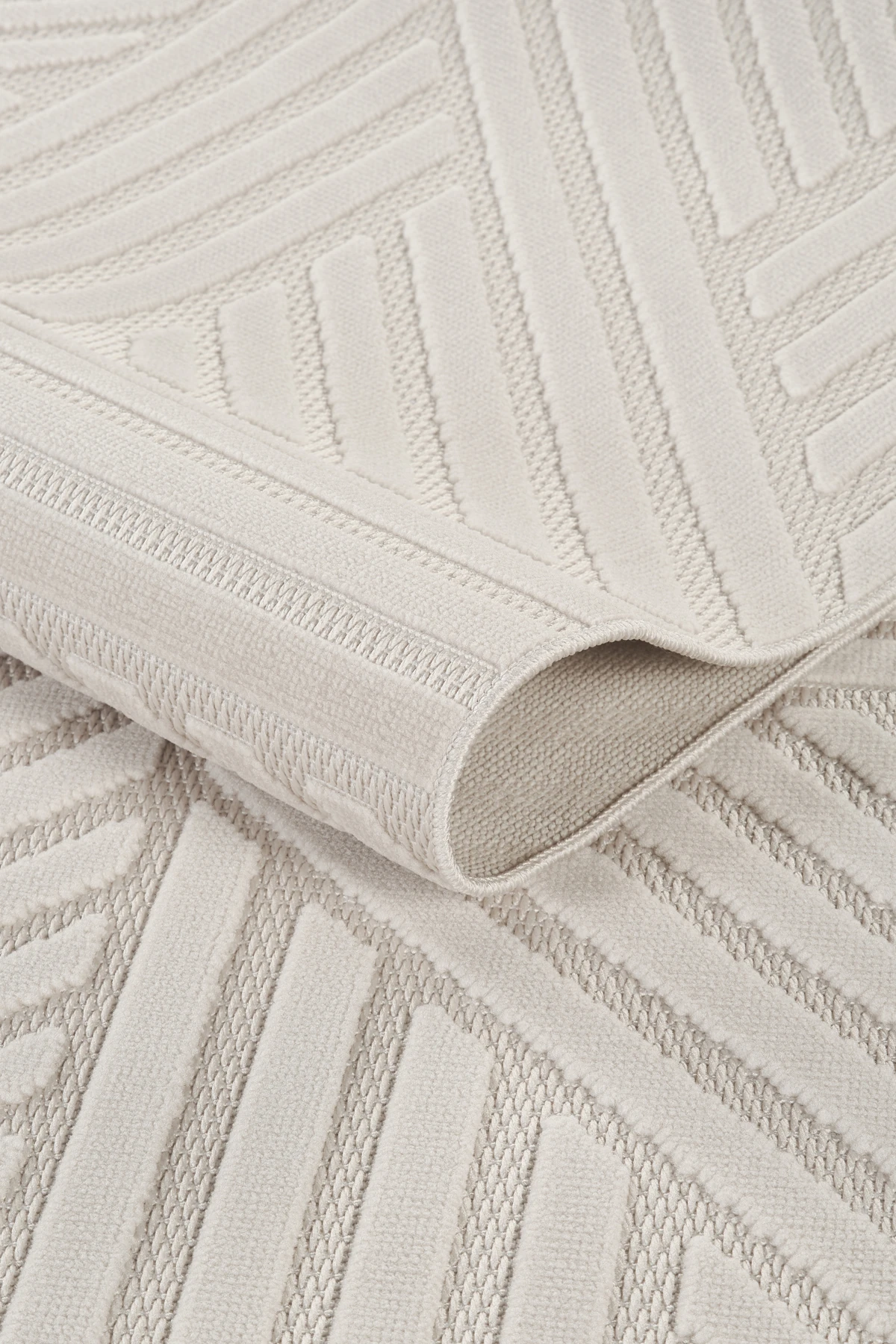 İskandinav Tarzı Kabartmalı Kadife Halı – Yıkanabilir, Kaydırmaz, Salon, Yolluk - Vizon